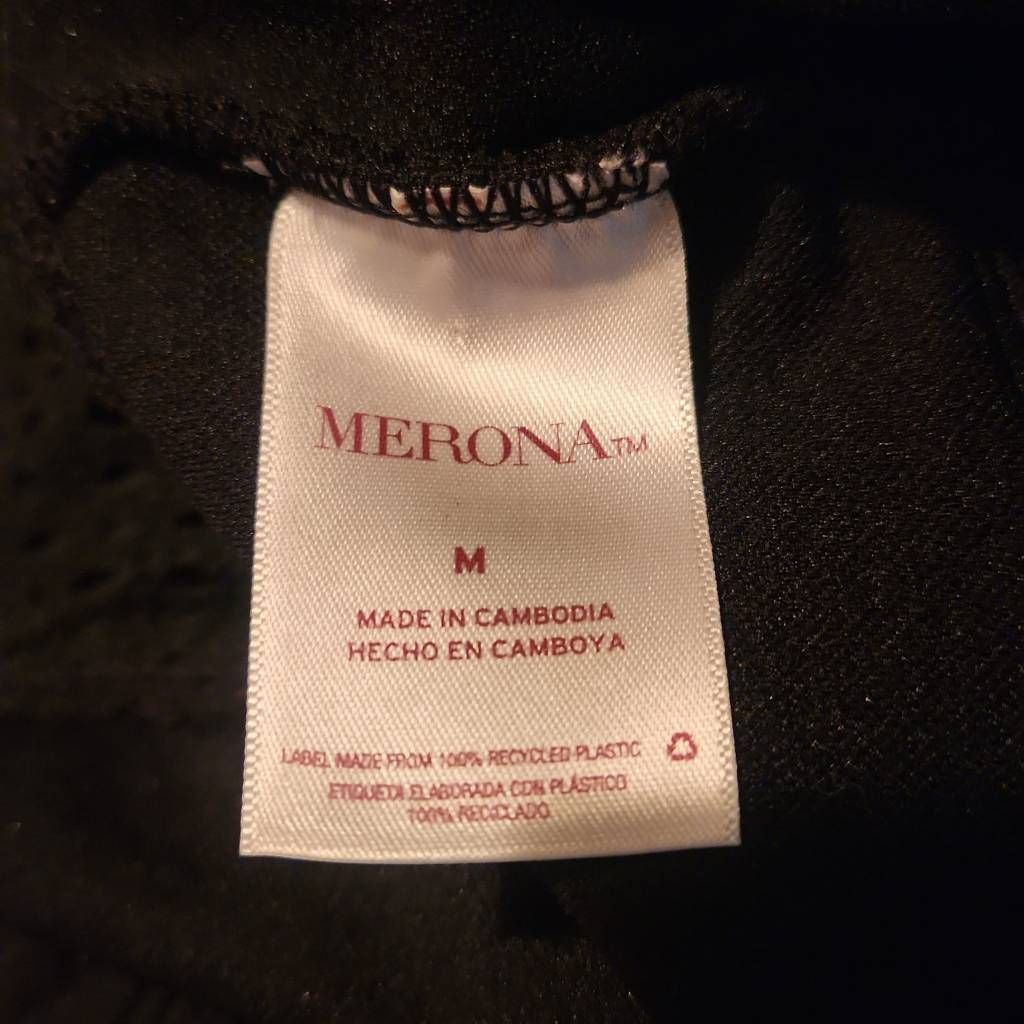 Merona Merona Women's Size Medium Black Crochet One Piece Bathing S Size ONE SIZE - 4 Thumbnail