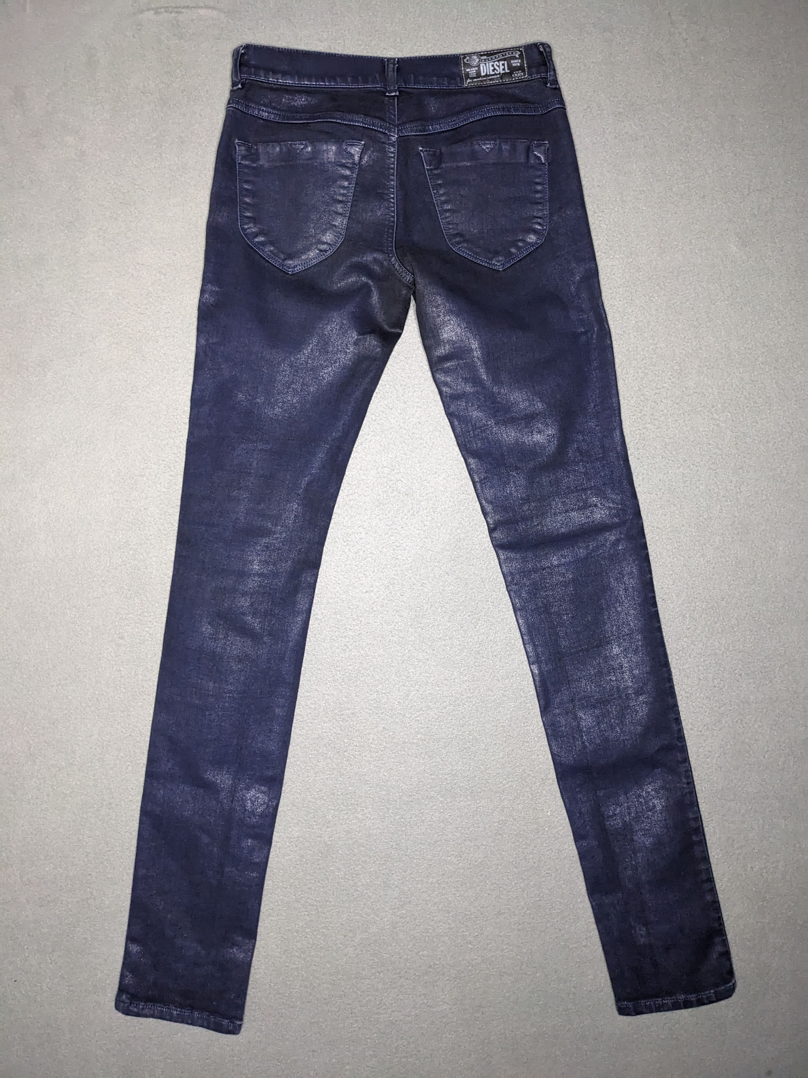 Diesel Diesel Livier SP Jeans Coated Denim 28x33 Skinny Low Rise Size 26" / US 2 / IT 38 - 1 Thumbnail