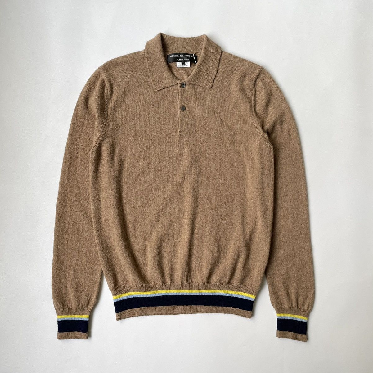 Comme des Garcons A/W 04 Camel Wool Polo Sweater Size US M / EU 48-50 / 2 - 1 Thumbnail