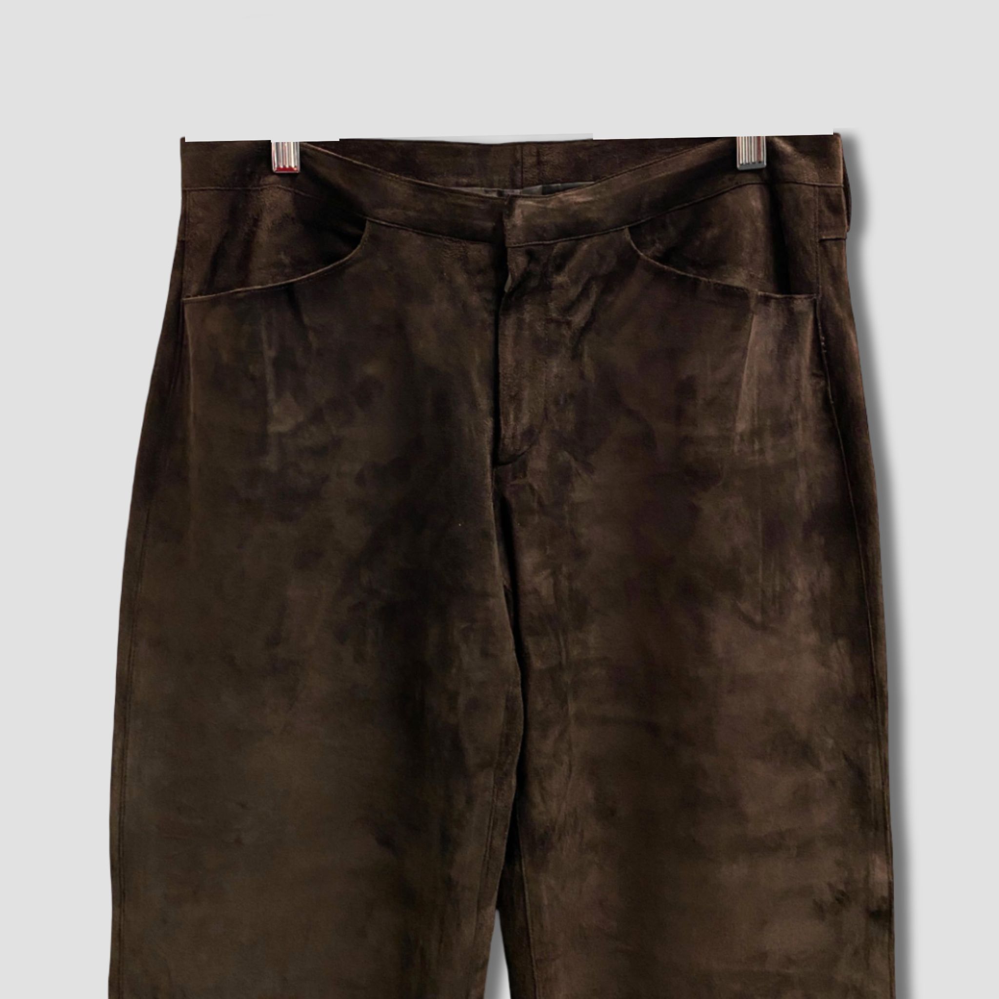 Jil Sander JIL SANDER Dark Brown Suede Leather Pants Size US 32 / EU 48 - 3 Thumbnail
