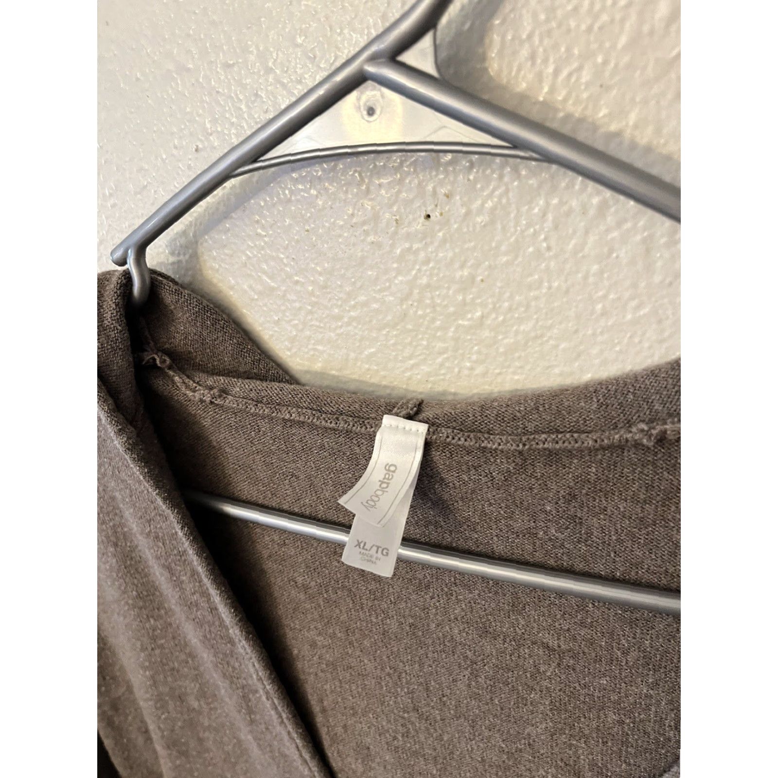 Gap Gap Hoodie Womens XL Brown Knit Pullover V-Neck Size XL / US 12-14 / IT 48-50 - 2 Thumbnail