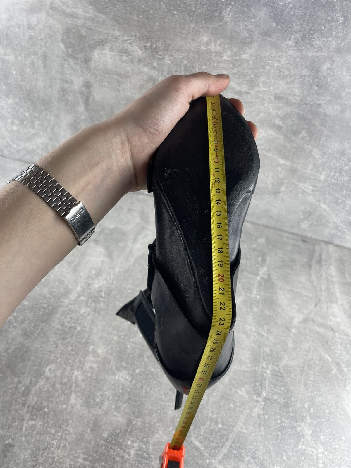 Other EL Avant Garde Leather Gothic Buckle Black Wedge Ankle Boots Size US 9 / IT 39 - 14 Thumbnail
