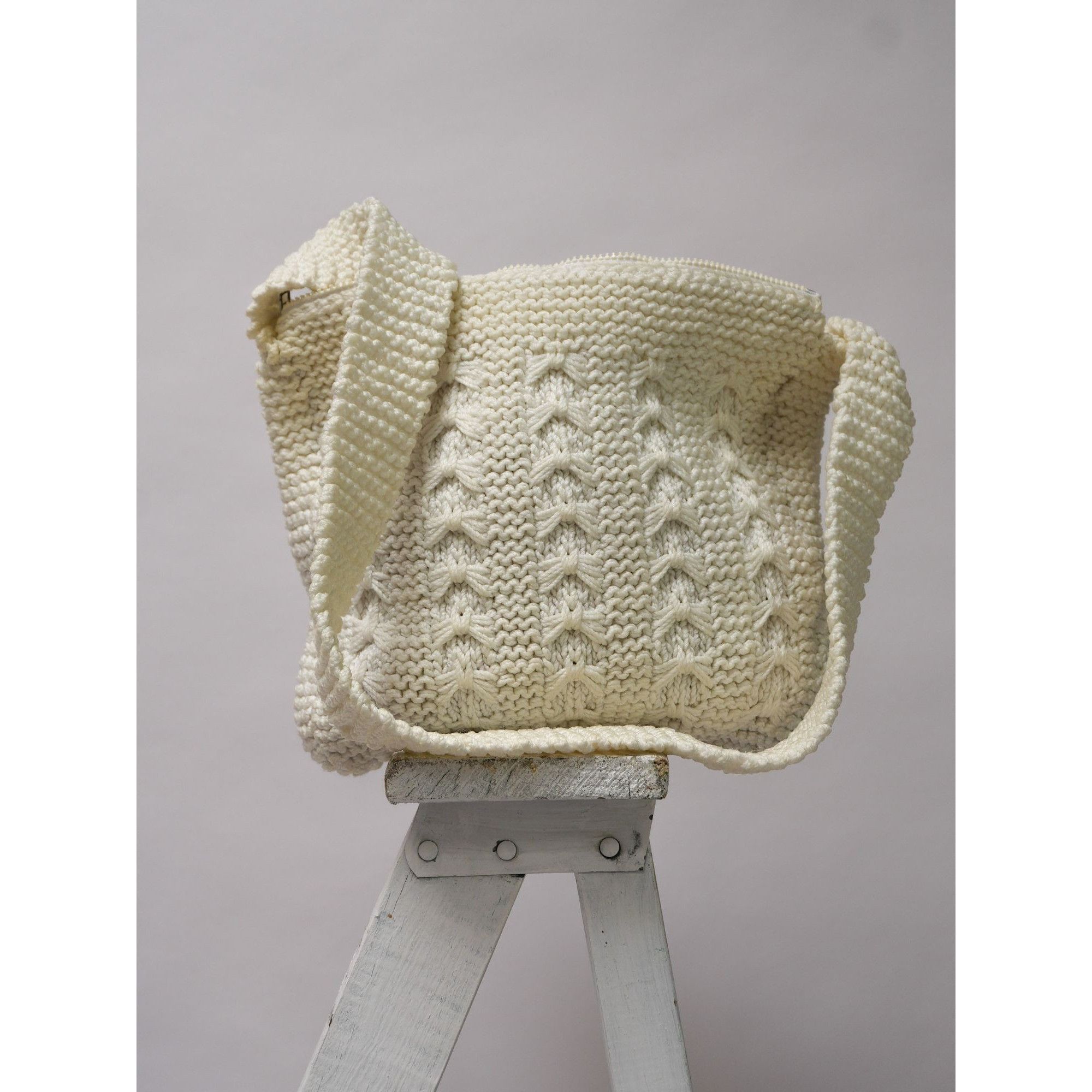 Other Vintage White Crochet Tote Shoulder Bag Size ONE SIZE - 5 Thumbnail