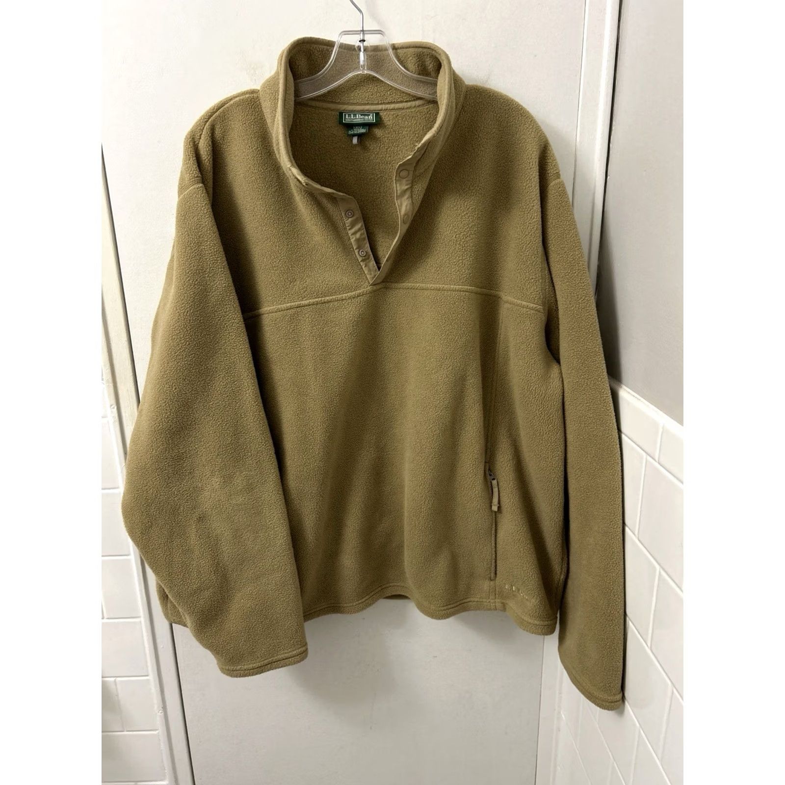 Vintage LL Bean Polartec Fleece Pullover Mens 2XL Tan Khaki Snap T Sweater Jacket 0BFC3 Size US XXL / EU 58 / 5 - 2 Thumbnail
