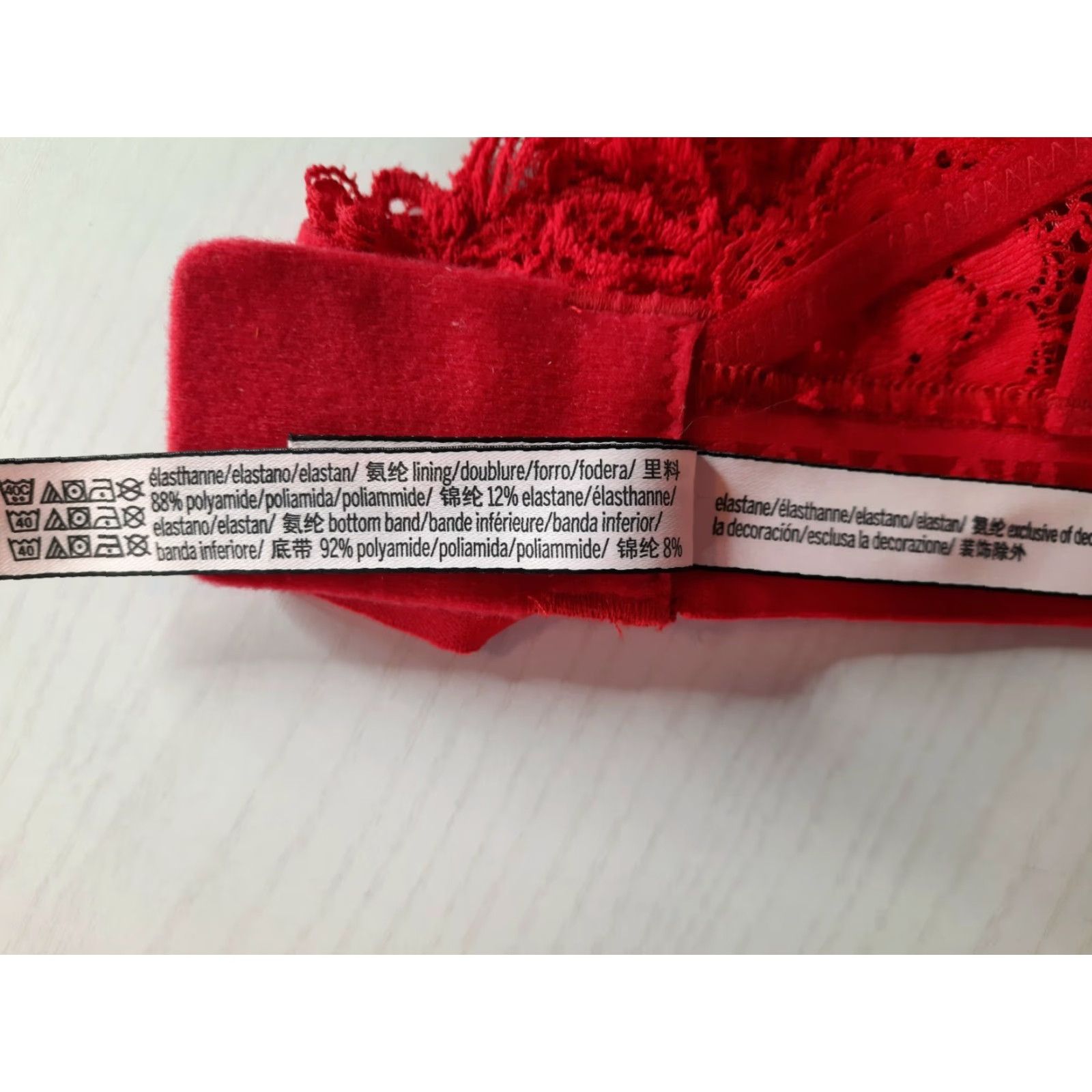 Victoria's Secret Victoria’s Secret Bralette Lace Strappy Back Unlined Red Large Nylon Wireless S2S Womens Size ONE SIZE - 3 Thumbnail