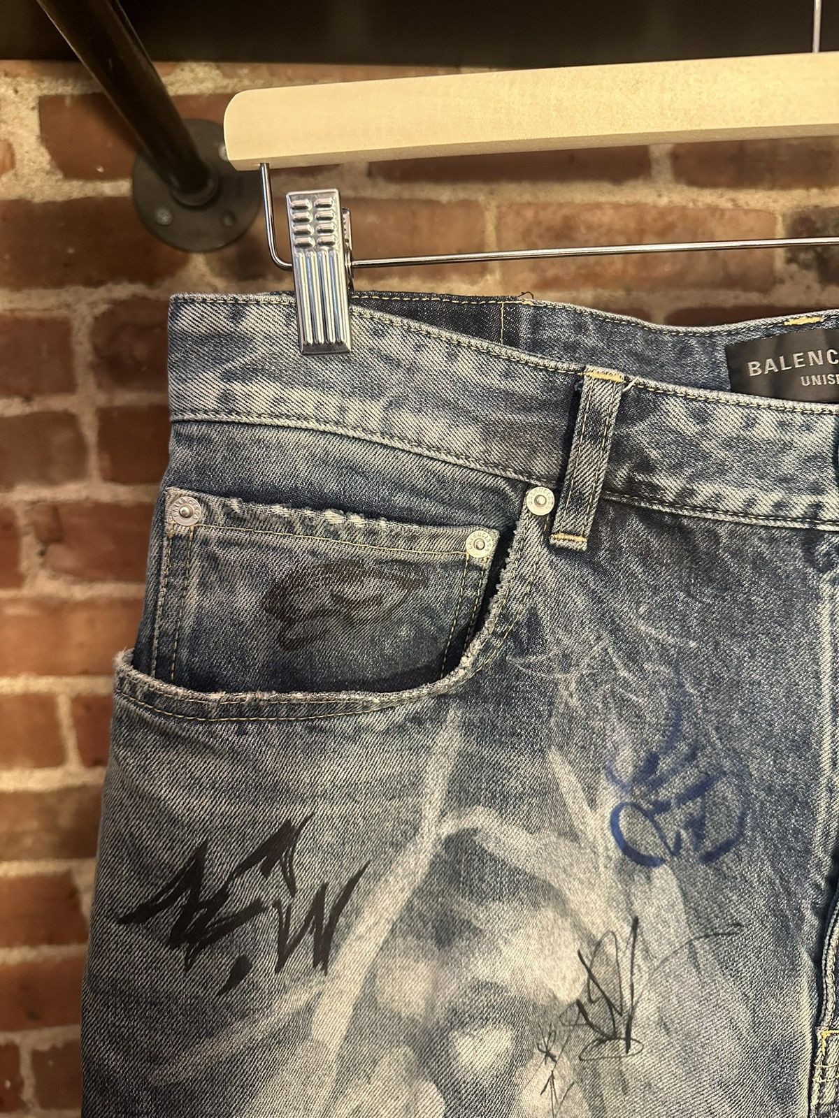 Balenciaga SS/23 Runway Mud Show Graffiti Denim (Left Hand) Size US 31 - 9 Thumbnail
