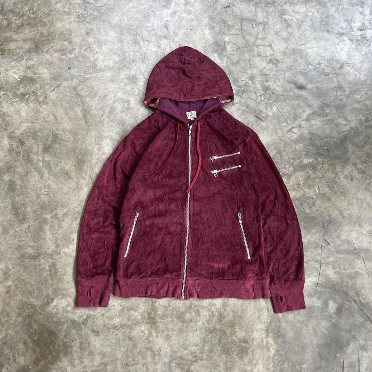 2000’s Takeo Kikuchi Velvet Vkei Style Zip Hoodie