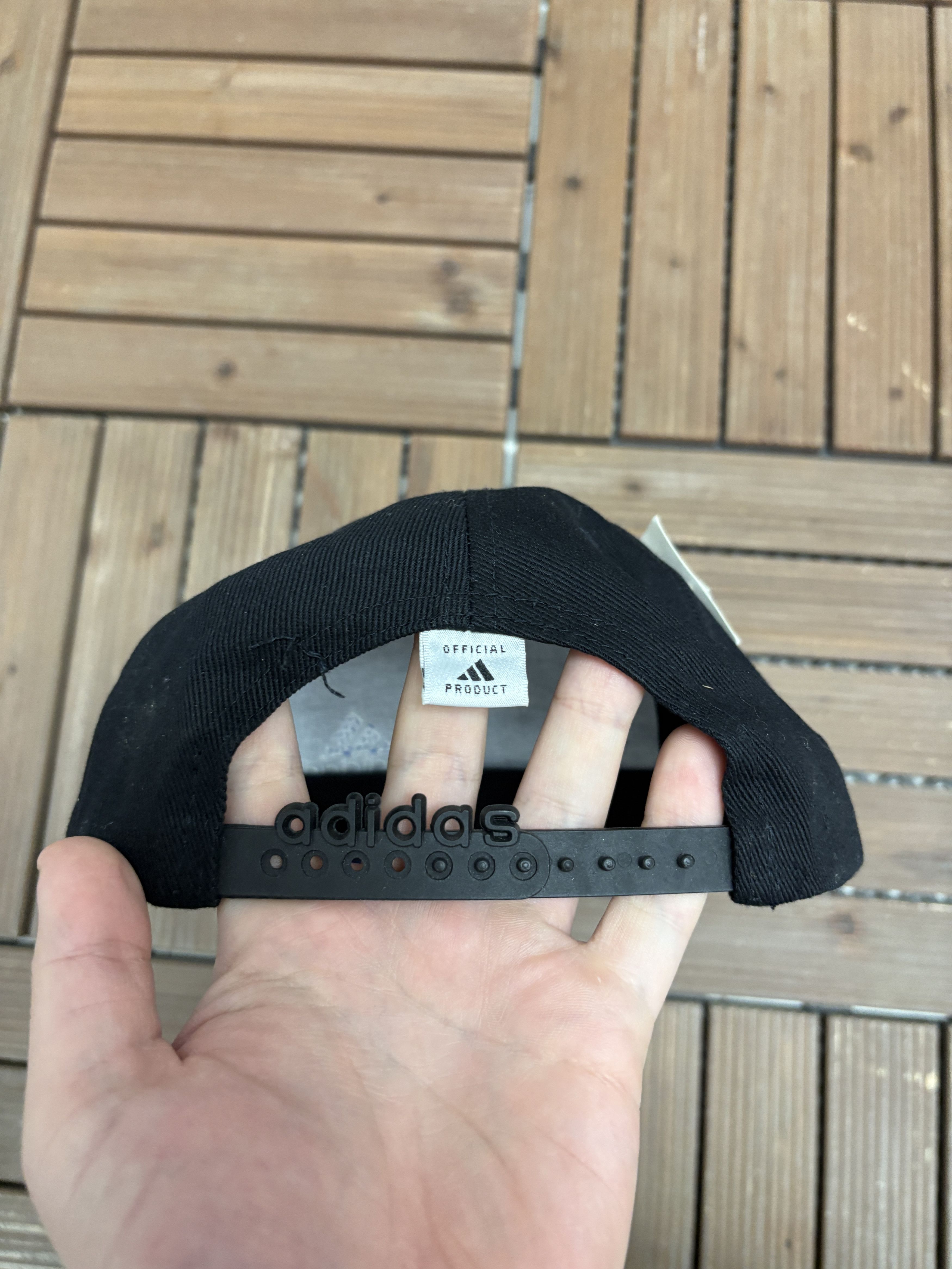 Adidas Adidas Small Logo Black Snap Back Hat Cap Size ONE SIZE - 5 Thumbnail