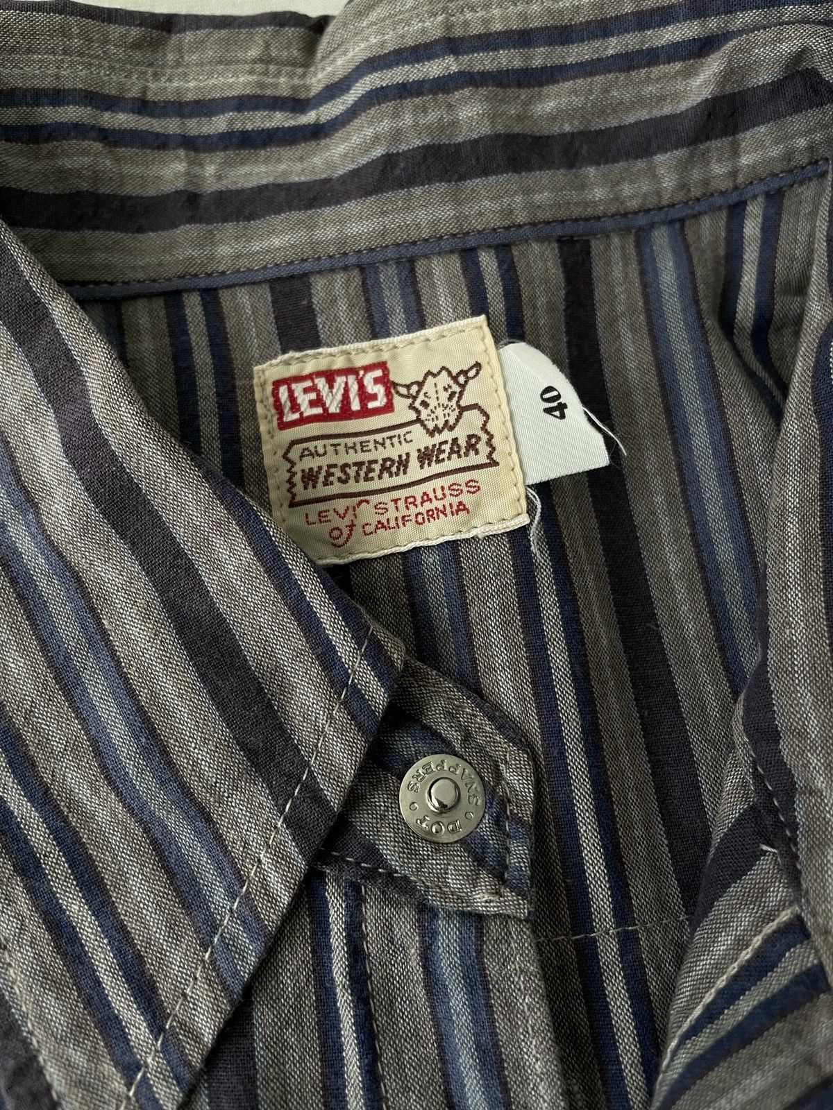 LVC LVC Levis Shorthorn Western Shirt Stripes Big E Japan Size US M / EU 48-50 / 2 - 7 Thumbnail