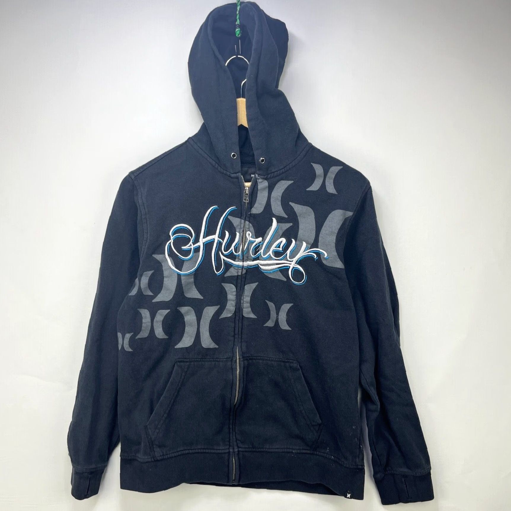 Hurley VINTAGE Hurley Zip Up Hoodie Shirt S Black Mens Hooded Full Zip 90s Merch Size US S / EU 44-46 / 1 - 2 Thumbnail
