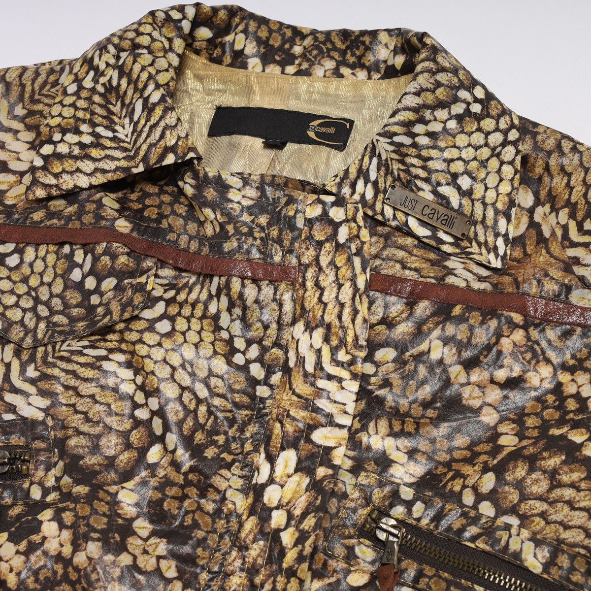 Just Cavalli Just Cavalli Roberto Nylon Light Zip Jacket Printed Pattern Size XS / US 0-2 / IT 36-38 - 6 Thumbnail