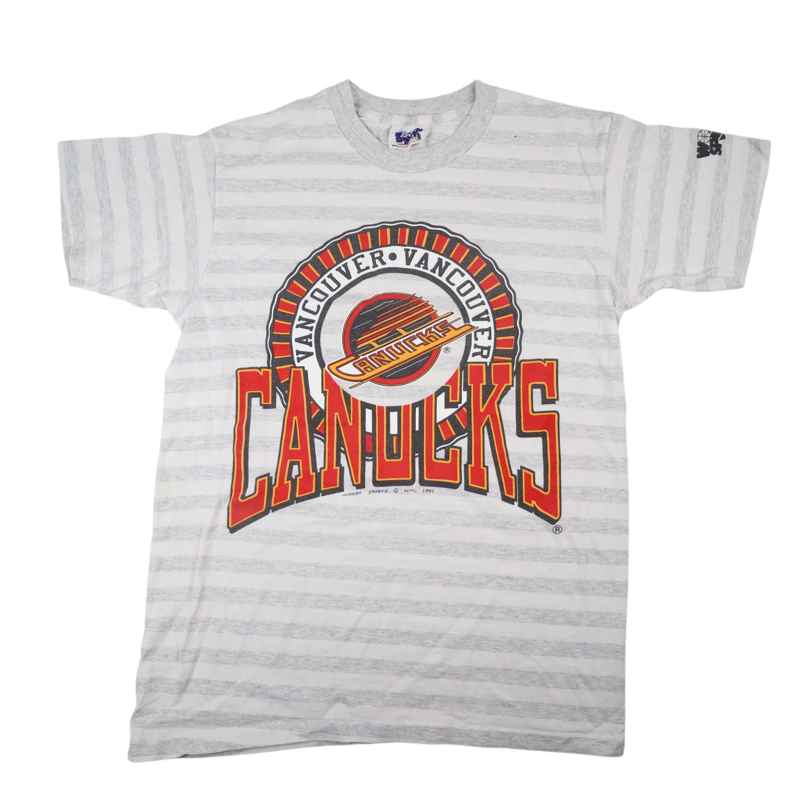 NHL × Vintage VTG 90s Woody Sports Vancouver Canucks Hockey Graphic Shirt Size US L / EU 52-54 / 3 - 1 Thumbnail
