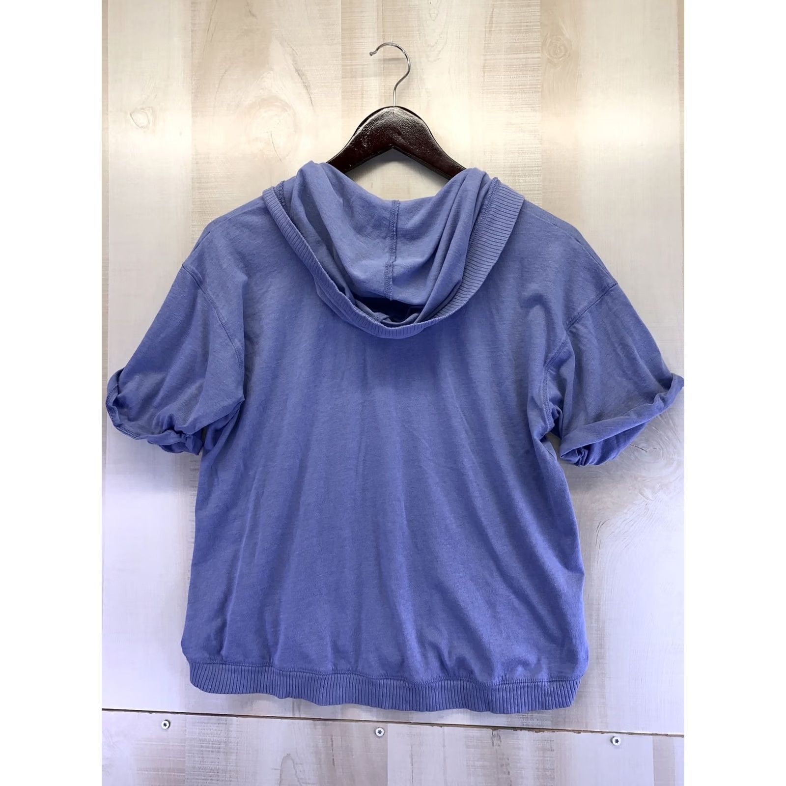 Eddie Bauer Eddie Bauer Womens M Blue Hooded Crop Short Sleeve T-Shirt Top-6328 Size 32" / US 10 / IT 46 - 4 Thumbnail