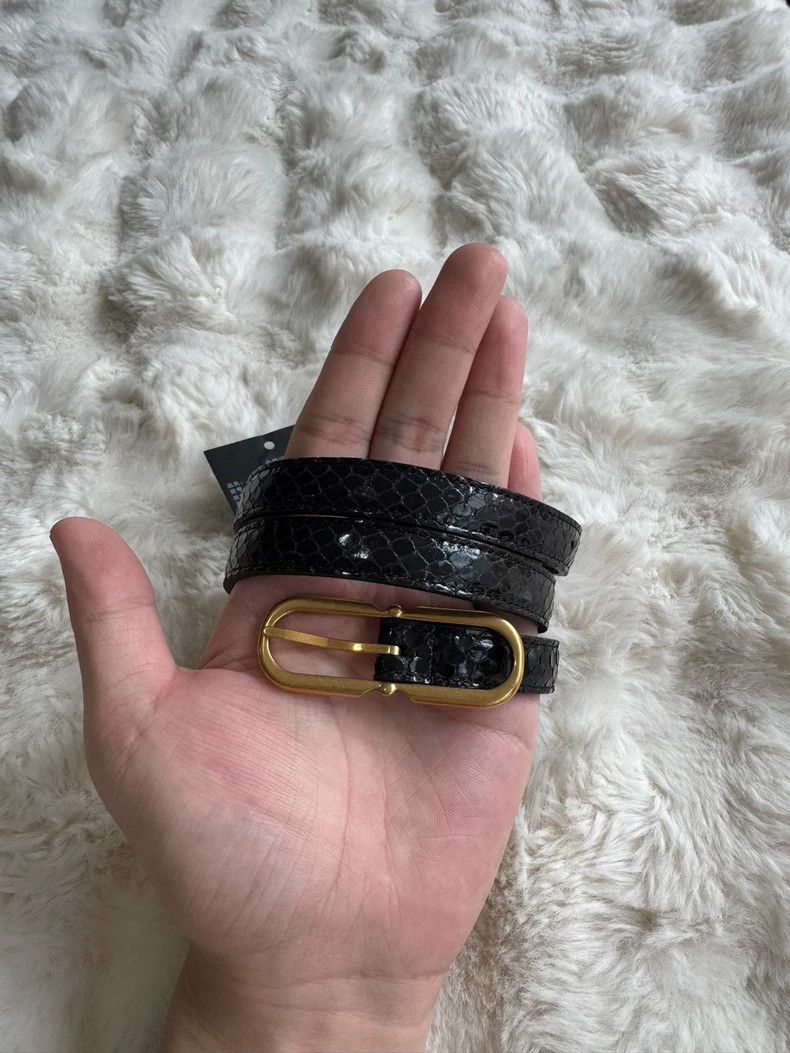 Saint Laurent Paris Saint Laurent Paris size 70 Black gold snake belt belt Size ONE SIZE - 3 Thumbnail