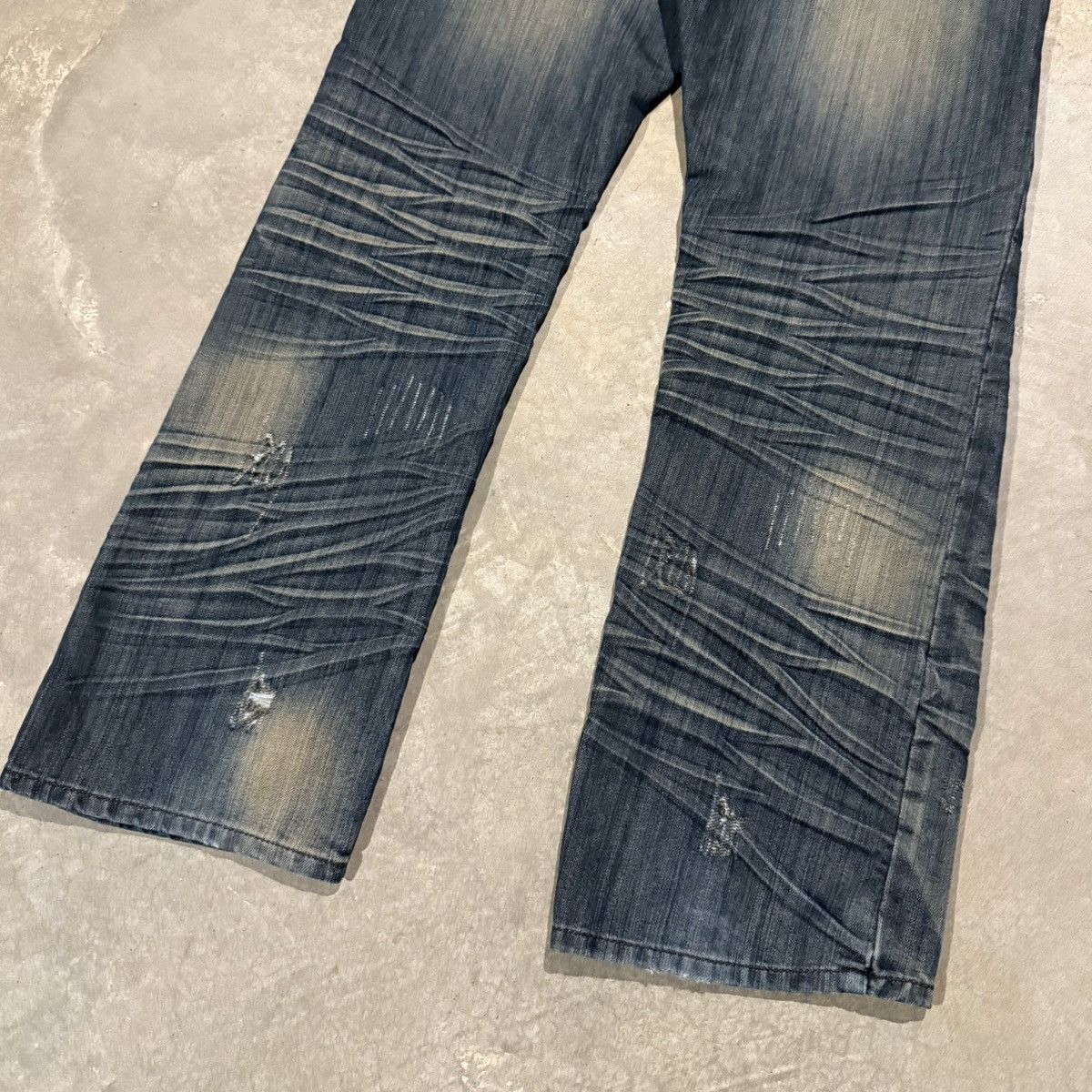 Japanese Brand 2000s Fusai Mud Wash Faded Baggy Jeans Hysteric Y2K ERD Hedi Size US 34 / EU 50 - 3 Thumbnail