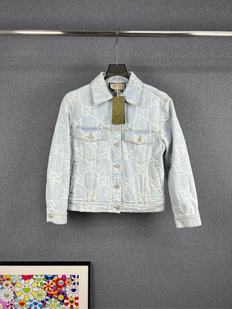Gucci Gucci Size 38 Old flower full-print coconut tree denim jac Size US XXS / EU 40 - 1 Thumbnail