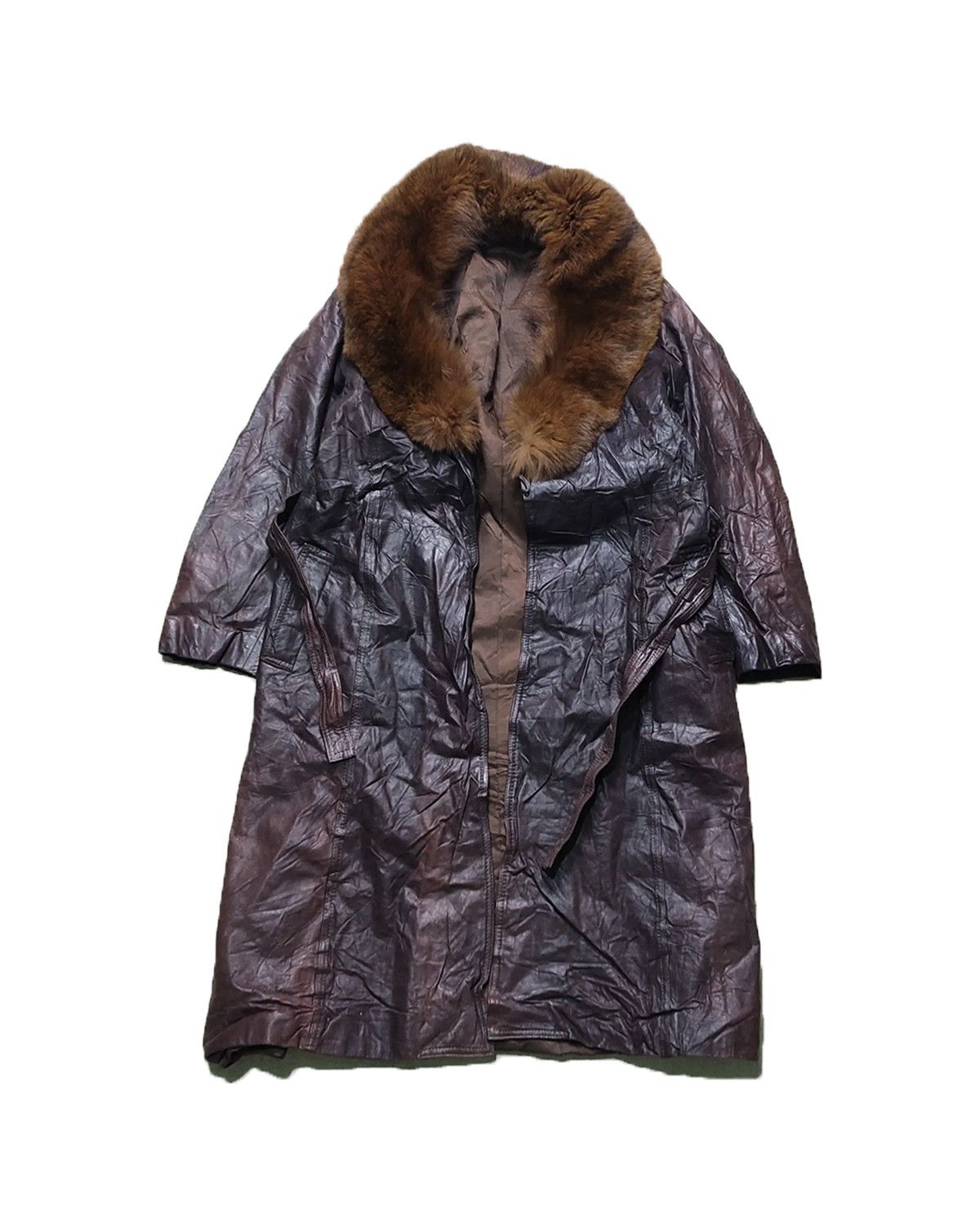 Leather Vintage 80s/90s Leather Fur Coat – Japanese Brand Size US S / EU 44-46 / 1 - 4 Thumbnail
