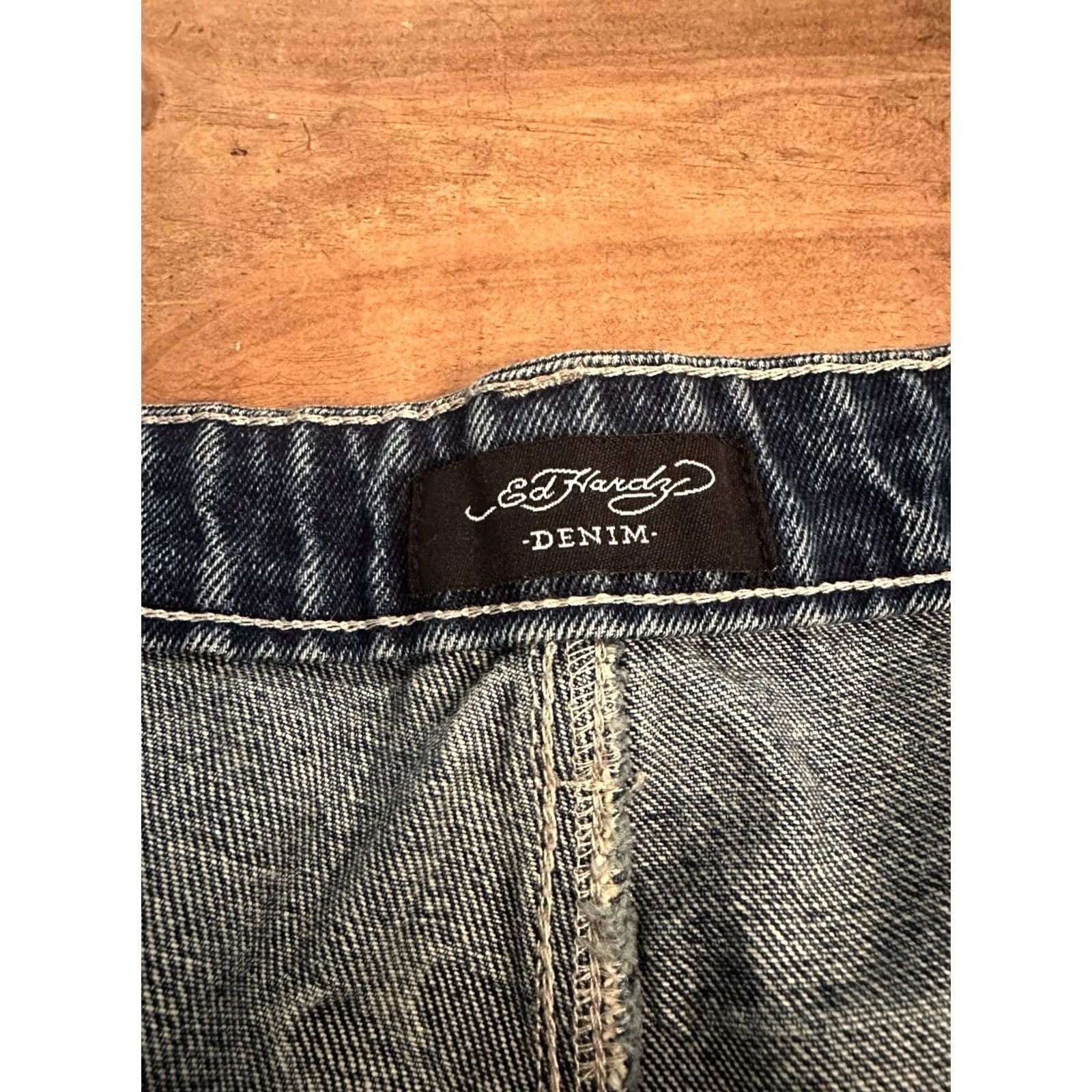 Ed Hardy Ed Hardy Embroidered New York City Eagle Straight Jeans Men’s Size 40 Blue Size US 40 / EU 56 - 7 Thumbnail