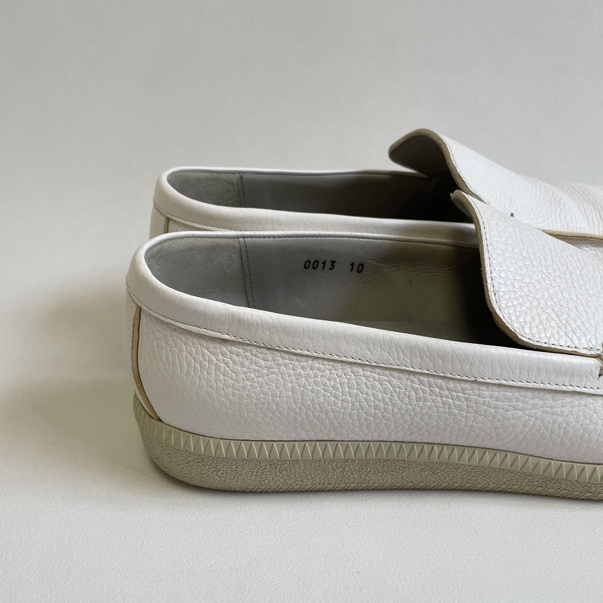 Helmut Lang OG Square Toe White Leather Loafers Size US 11 / EU 44 - 13 Thumbnail
