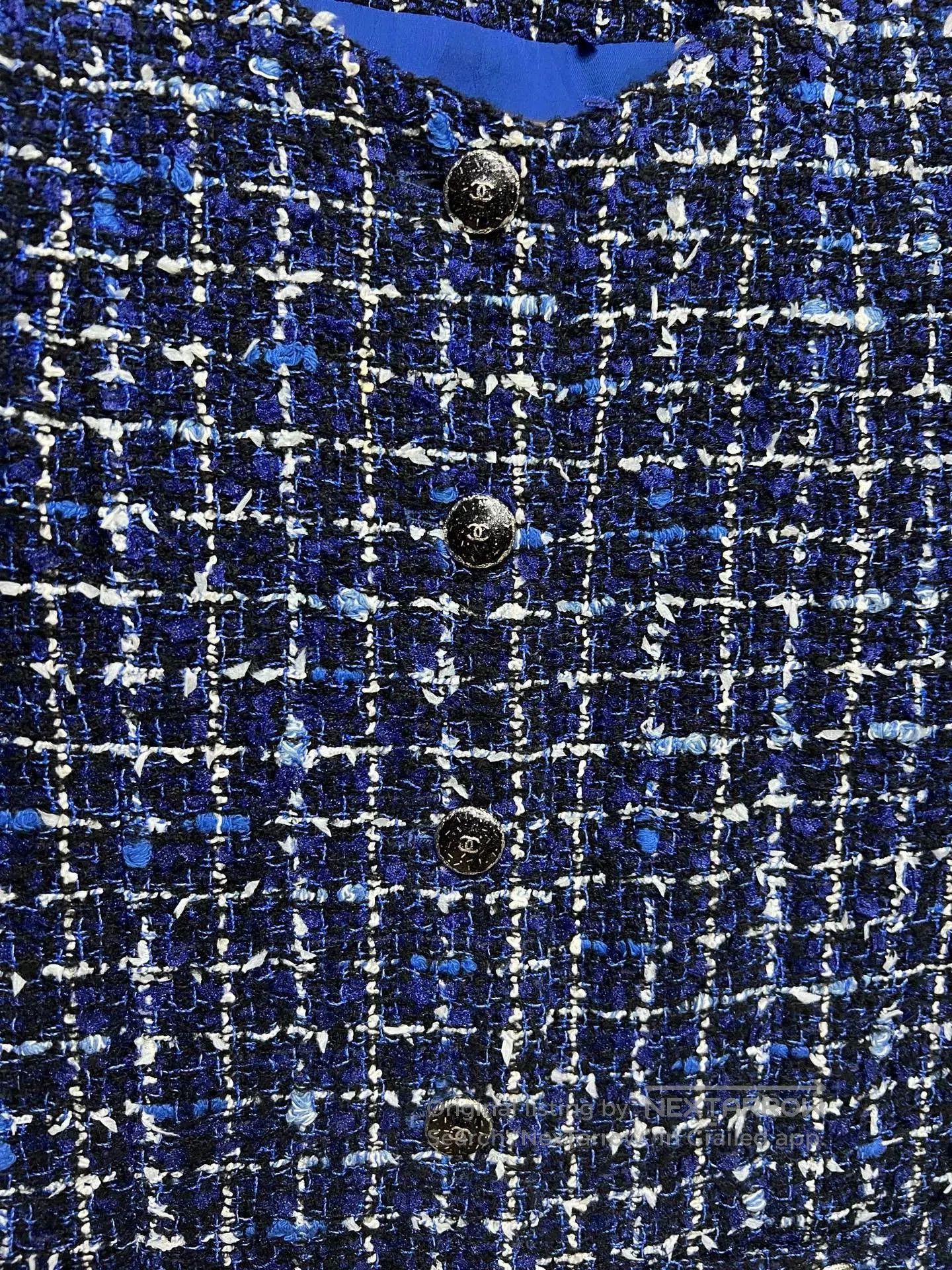 Chanel Chanel Blue Check Tweed Jacket 25P Spring Summer. Size S / US 4 / IT 40 - 3 Thumbnail