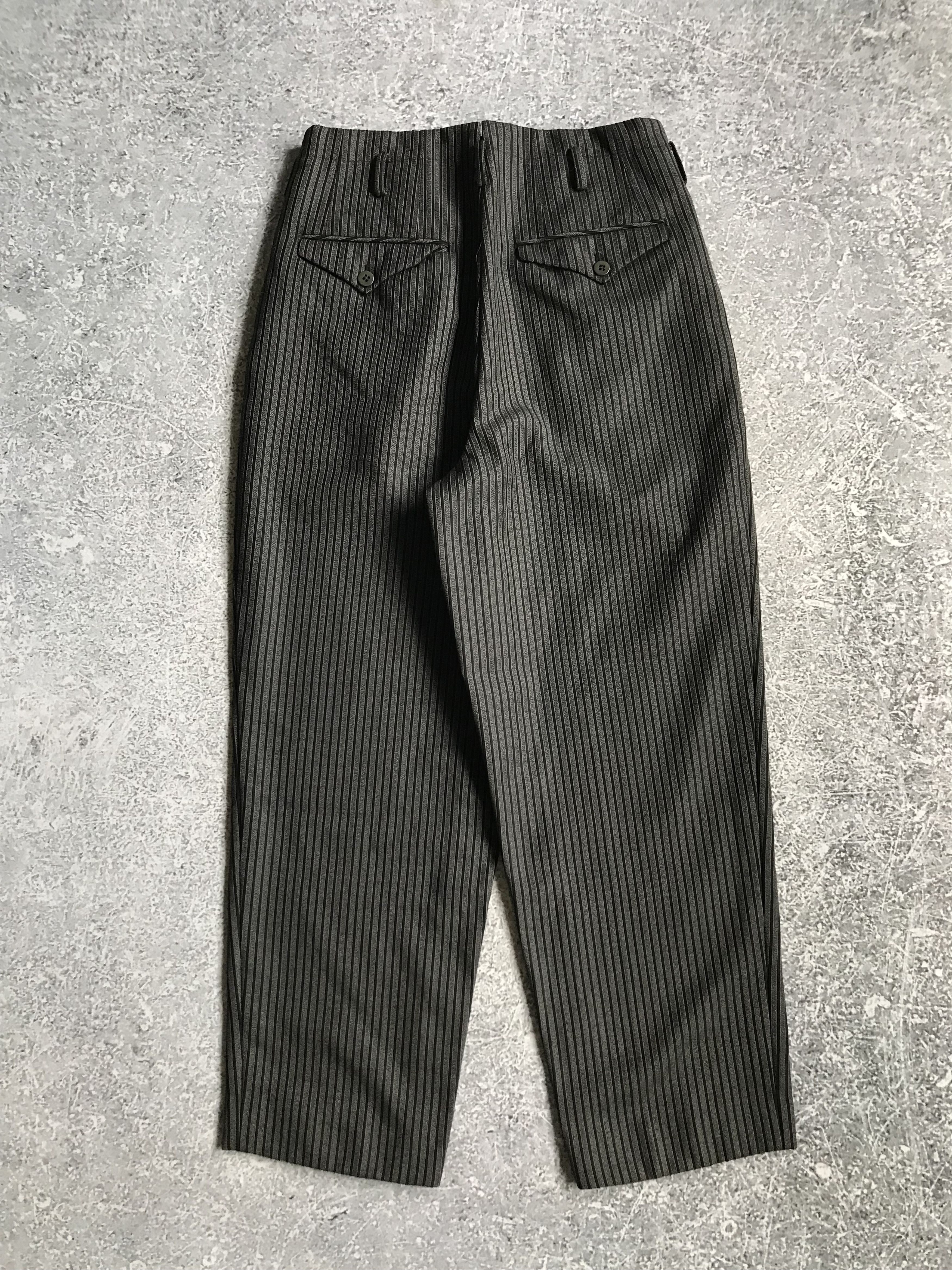 Vintage 1960s Pleated Trousers Wool Stripes Japan Tailored Size US 30 / EU 46 - 3 Thumbnail
