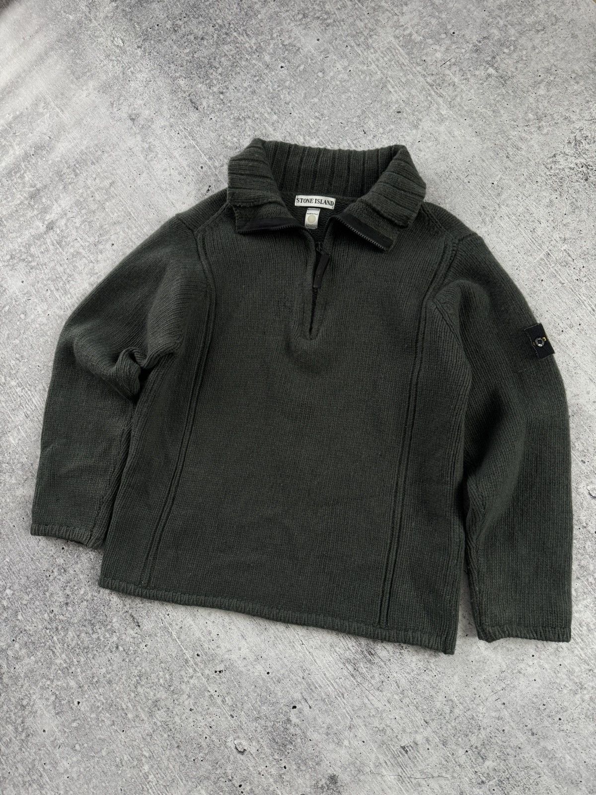 Stone Island Vintage Stone Island Sweater 2000s 1/3 Zip Knit Rare Size M Size US L / EU 52-54 / 3 - 1 Thumbnail