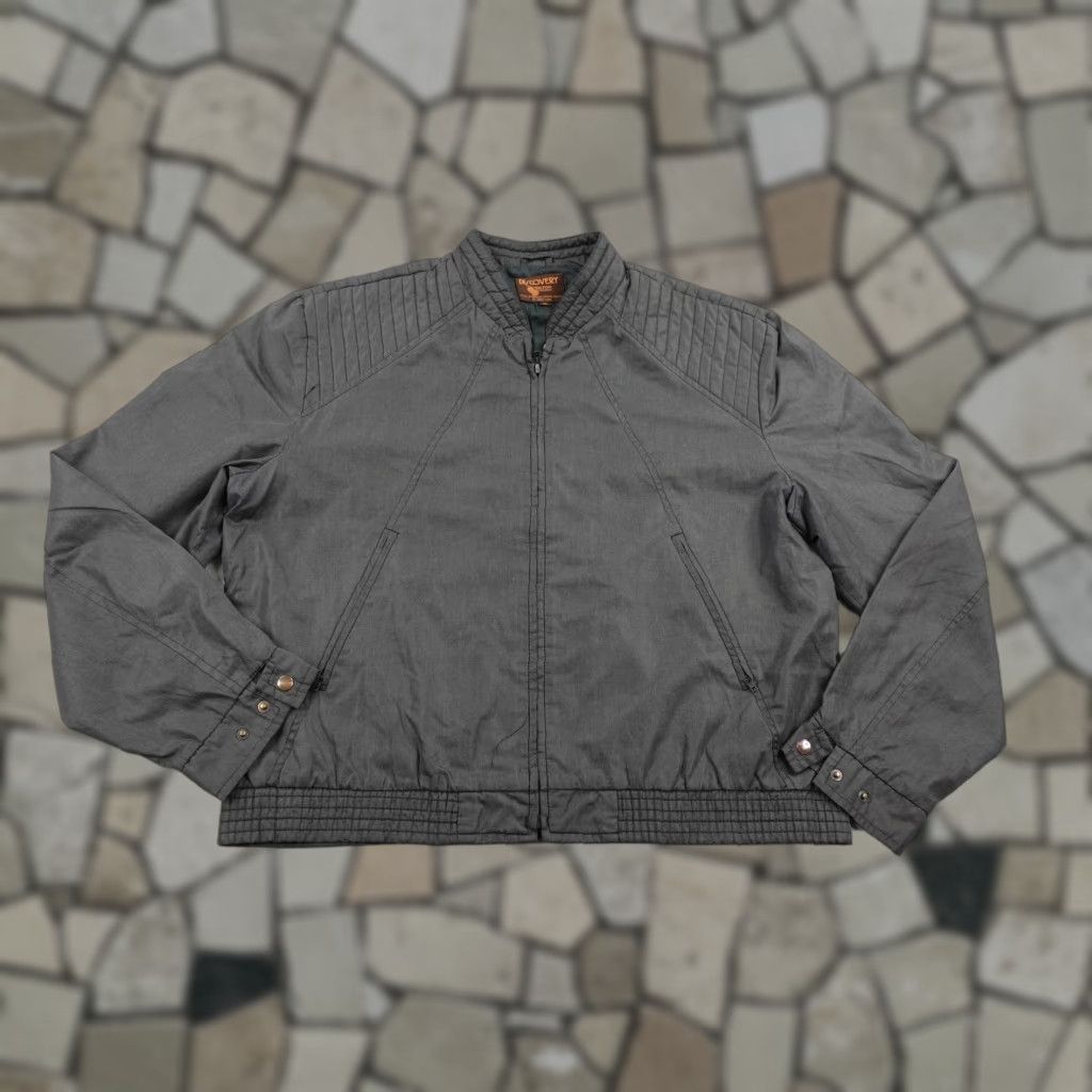 Vintage Vintage Discovery Silton Jacket Mens XL Charcoal Gray Bomber Coat Full Zip 80s Size US XL / EU 56 / 4 - 1 Thumbnail