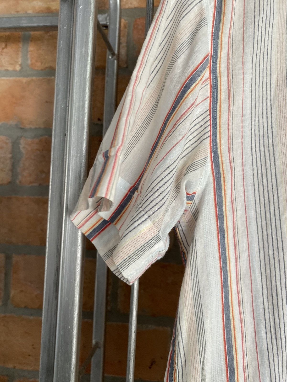 Morgan Homme MORGAN White Striped Short-Sleeve Shirt Size US M / EU 48-50 / 2 - 5 Thumbnail