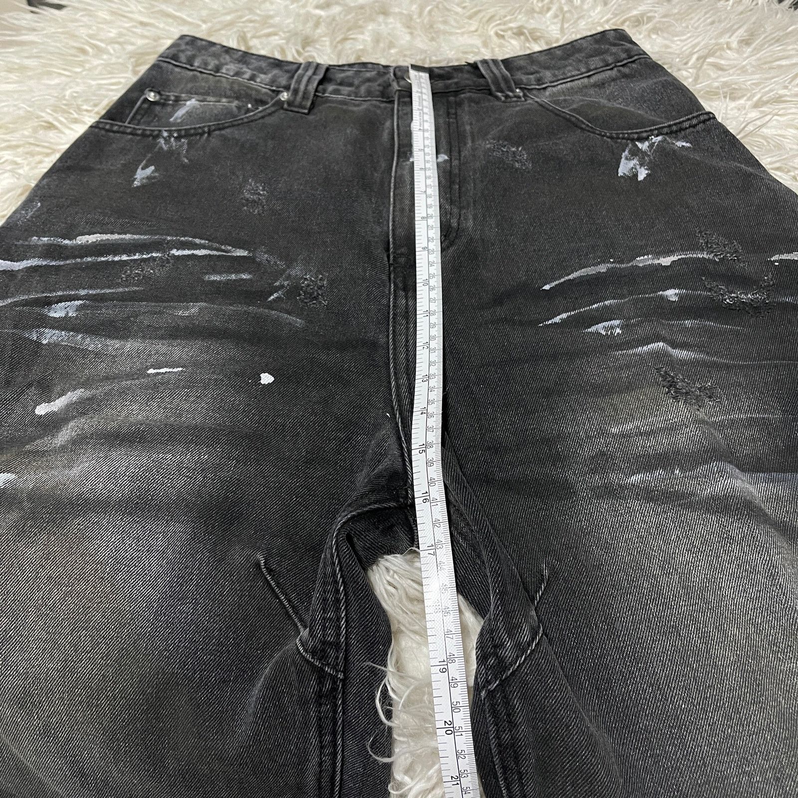 Other Balenciaga Style Vintage Painted Baggy Wide-leg Denim Jeans Size US 30 / EU 46 - 11 Thumbnail