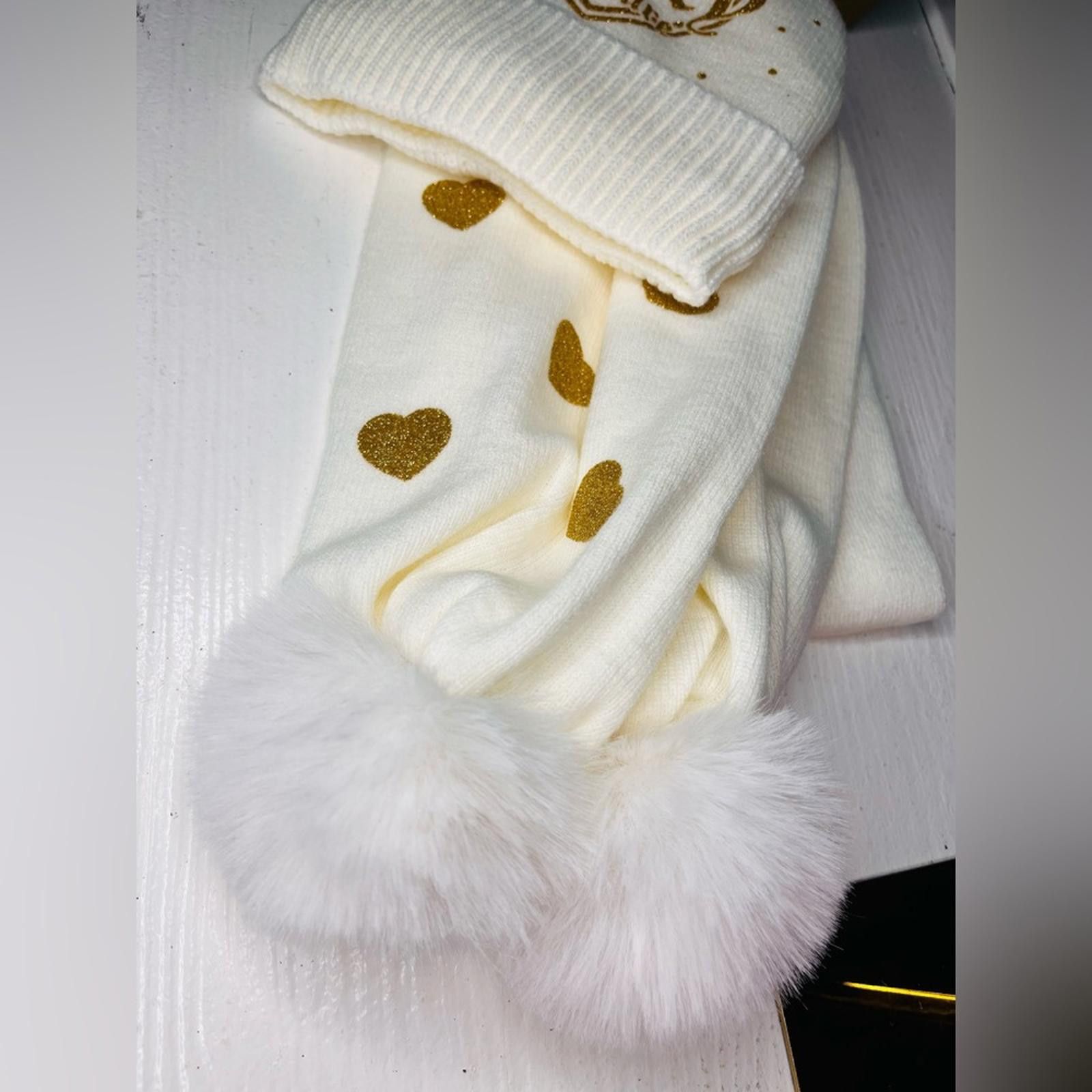 Juicy Couture Jeans Juicy Couture 3-Piece Metallic Hearts Scarf Hat Glove Set Size ONE SIZE - 3 Thumbnail