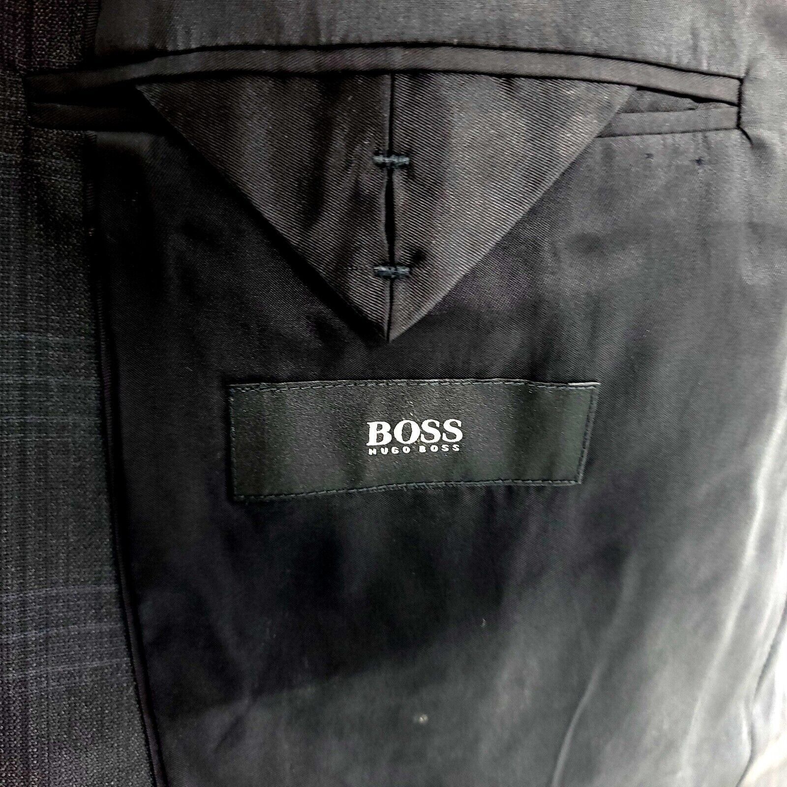 Hugo Boss Hugo Boss Marzotto Super 110s 2 Button Blazer 40S Gray Plaid Size 40S - 7 Thumbnail