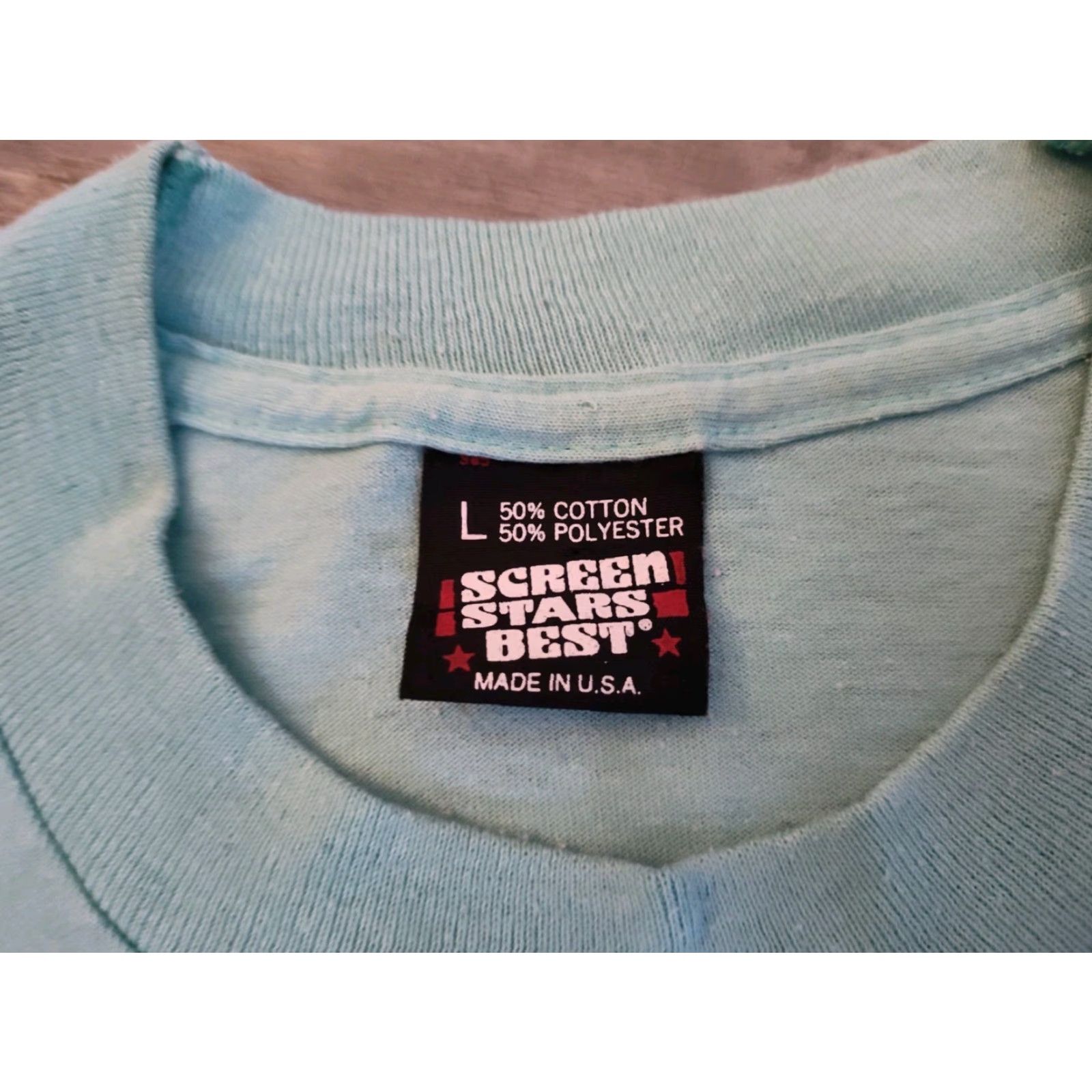 Vintage VINTAGE screen Stars best T-Shirt Mens L Blue Reindeer Funny 80s 1988 Hot Cotton Graphic Single Stitch USA Made Christmas Michigan Size US L / EU 52-54 / 3 - 7 Thumbnail