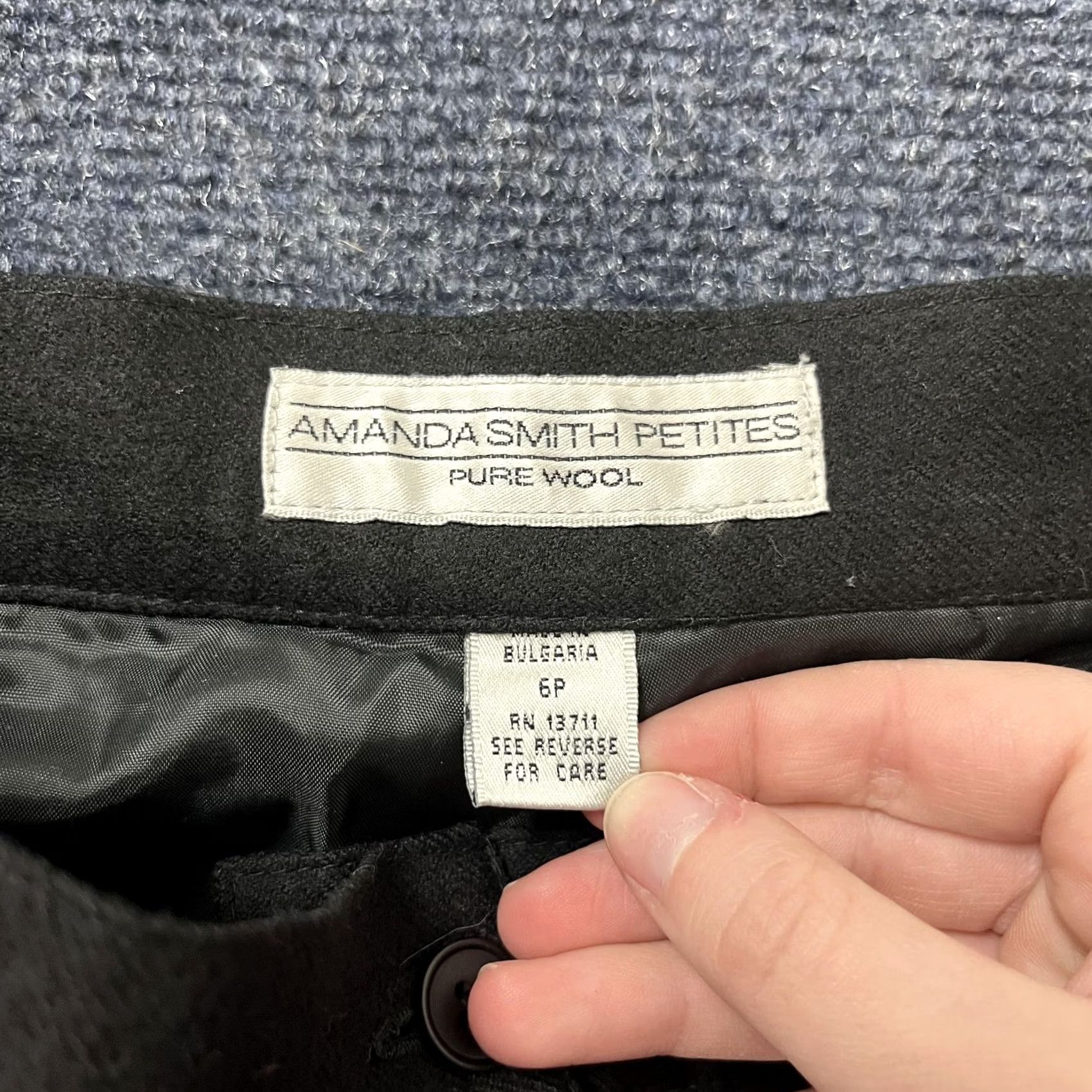 Vintage VINTAGE Amanda Smith Petites Pants Womens 6P Black Wool Pleated Tapered Dress Size 28" / US 6 / IT 42 - 3 Thumbnail