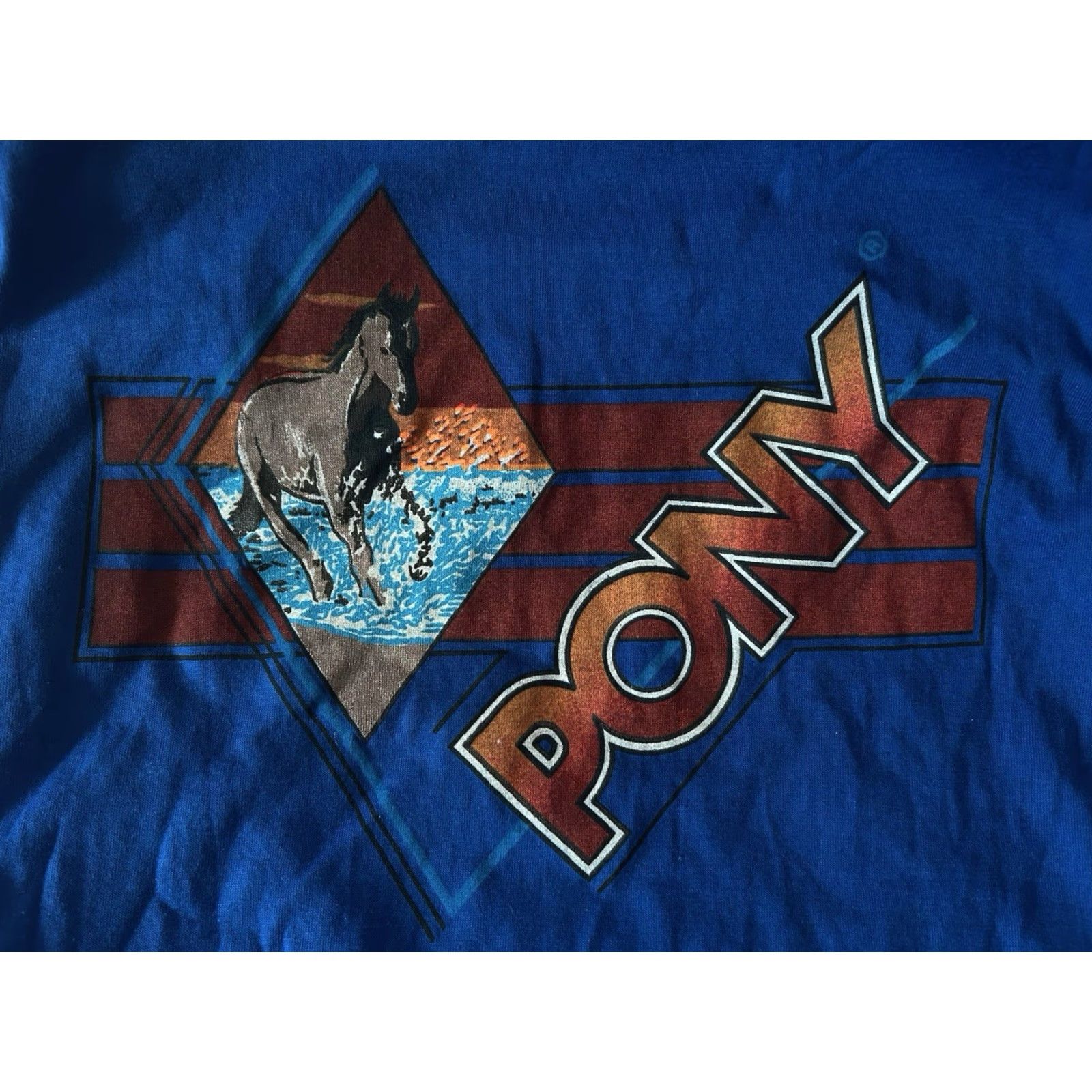 PONY VINTAGE PONY Muscle Tank Shirt Mens S Blue 90s Deadstock NWT Made in USA Crew Neck Sleeveless Cotton Blend 50/50 28" Long 16" Across Womens/Mens? Size US S / EU 44-46 / 1 - 5 Thumbnail