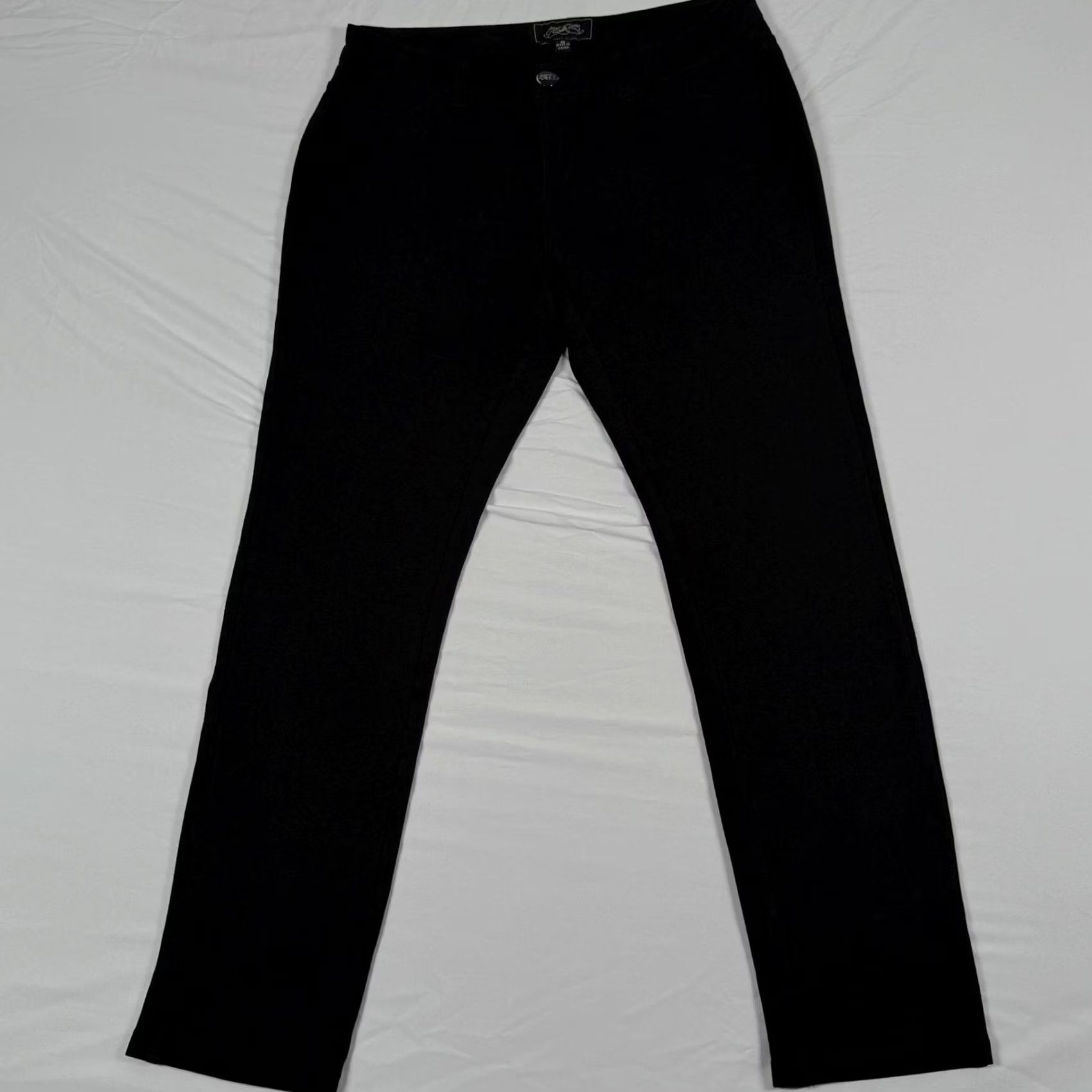 Vintage One 5 One Embellished Ponte Jegging Rhinestone Pockets Black Women Pants Size 8 Regular Stretch Skinny Retro Y2K Size 30" / US 8 / IT 44 - 2 Thumbnail