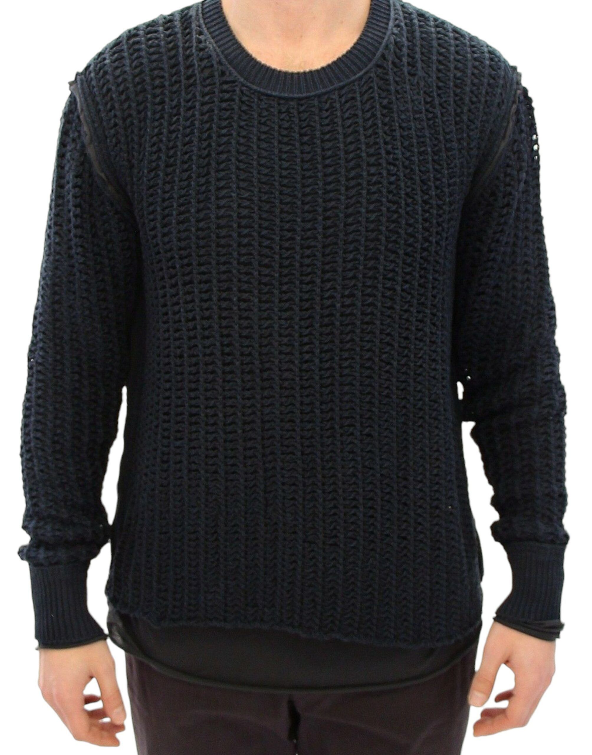 Dolce & Gabbana Elegant Blue and Black Layered Men's Sweater Size US S / EU 44-46 / 1 - 1 Thumbnail