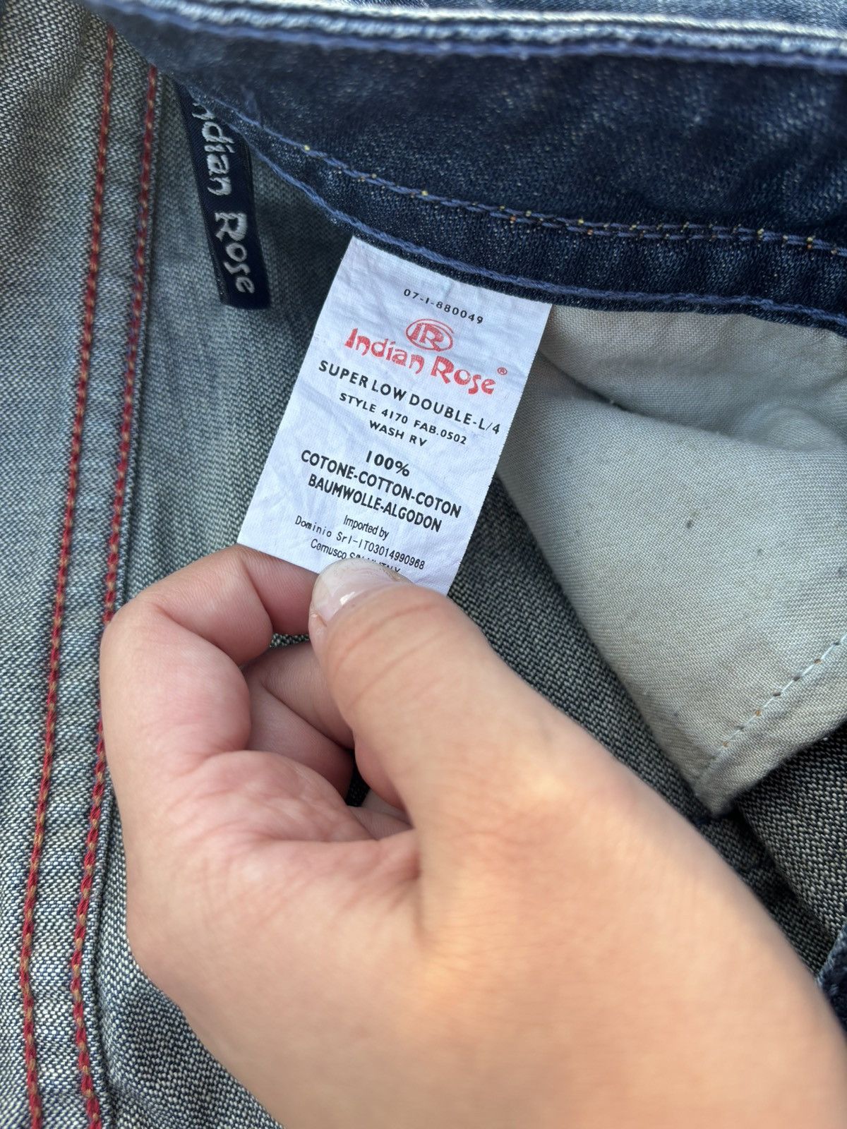 Japanese Brand × Vintage Vintage Y2k INDIAN ROSE Low Rise Jeans Size 34" / US 12 / IT 48 - 4 Thumbnail