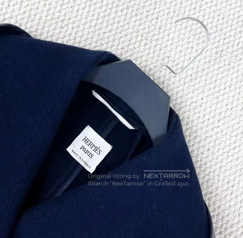 Hermes Hermes Gray wool and sheepskin trimmed hooded long bathrob Size XS / US 0-2 / IT 36-38 - 3 Thumbnail