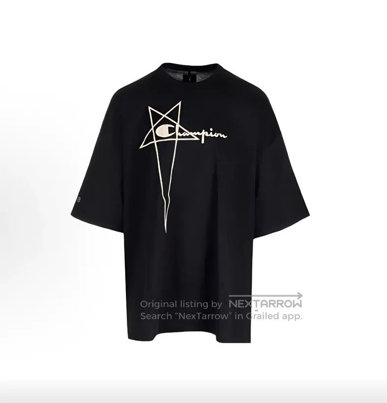 Rick Owens RICK OWENS Loose Front Letter Pattern Logo Short Sleeve T- Size US XL / EU 56 / 4 - 1 Thumbnail