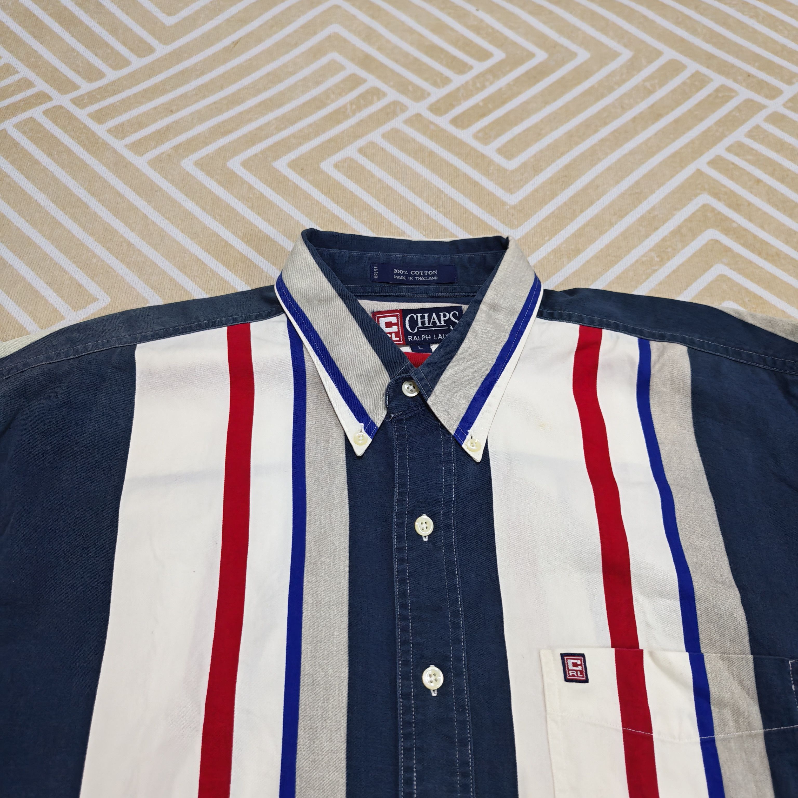 Chaps Ralph Lauren Chaps Ralph Lauren Vintage 90's Striped Buttons Down Shirt Size US L / EU 52-54 / 3 - 7 Thumbnail