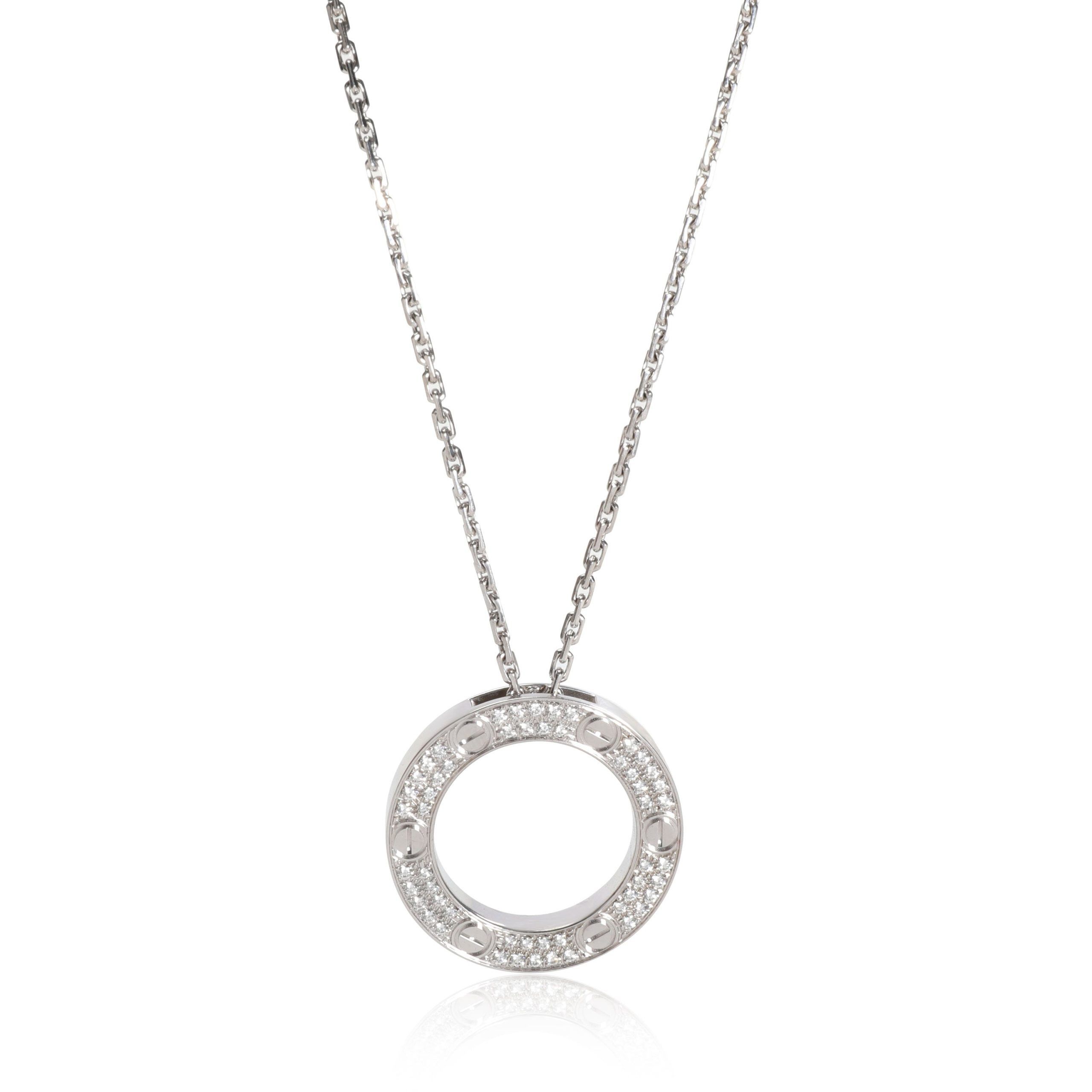 image of Cartier Love Diamond Pendant In 18K White Gold 0.34 Ctw, Women's