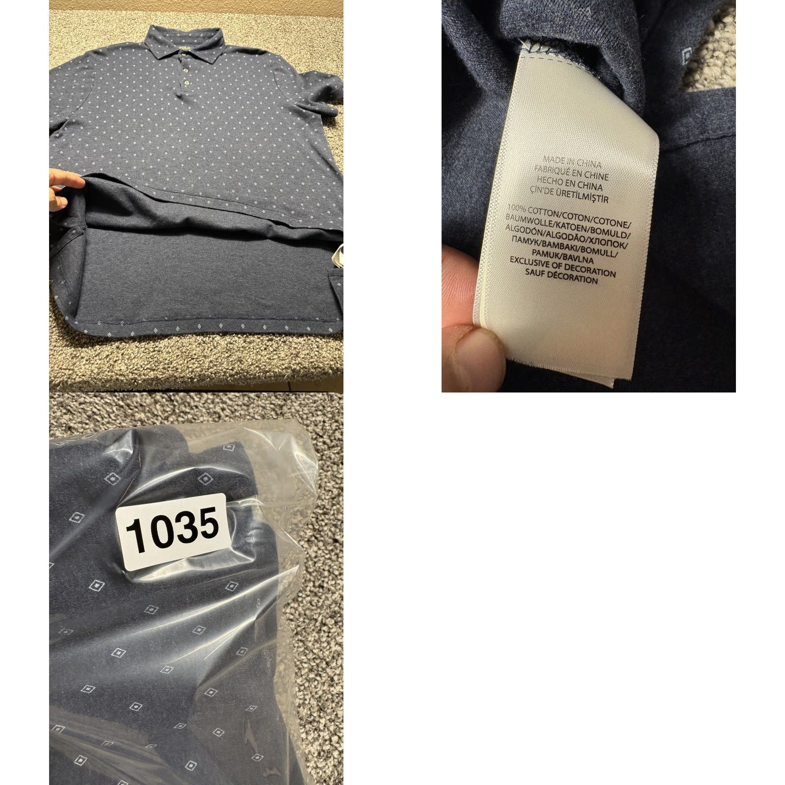 Polo Ralph Lauren **Polo Ralph Lauren Mens Large Geometric Print Blue Shirt** User: **Polo Ralph Lauren Mens Large Geometric Blue Shirt** Size US L / EU 52-54 / 3 - 8 Thumbnail