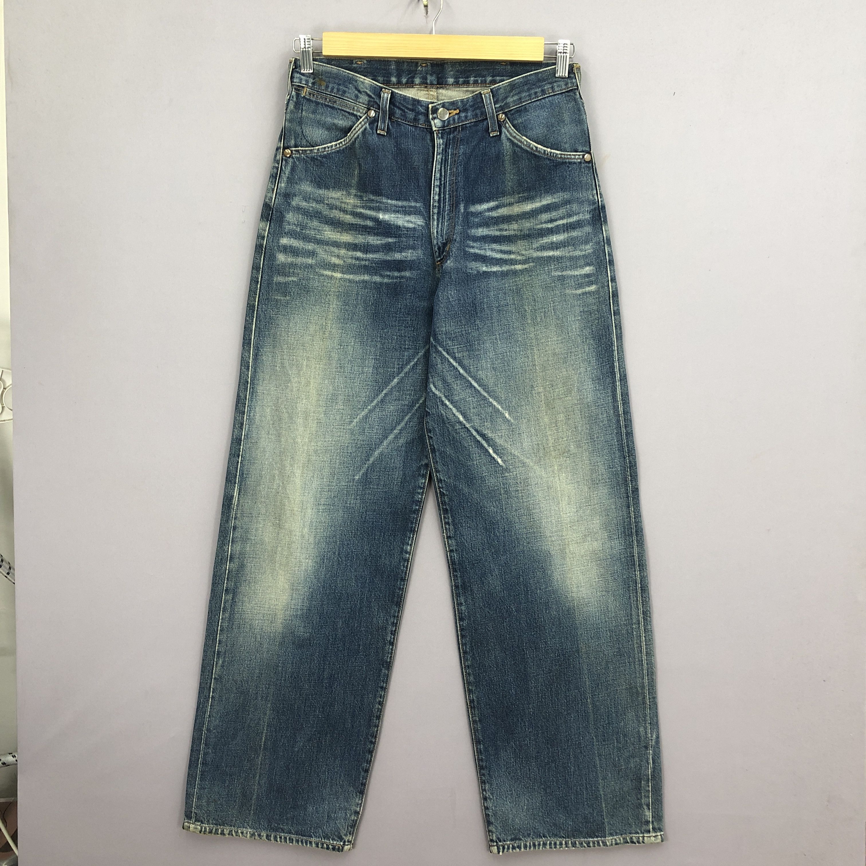 Wrangler Vintage Wrangler Selvedge Jeans Faded Ripped Denim GF30245 Size US 30 / EU 46 - 1 Thumbnail