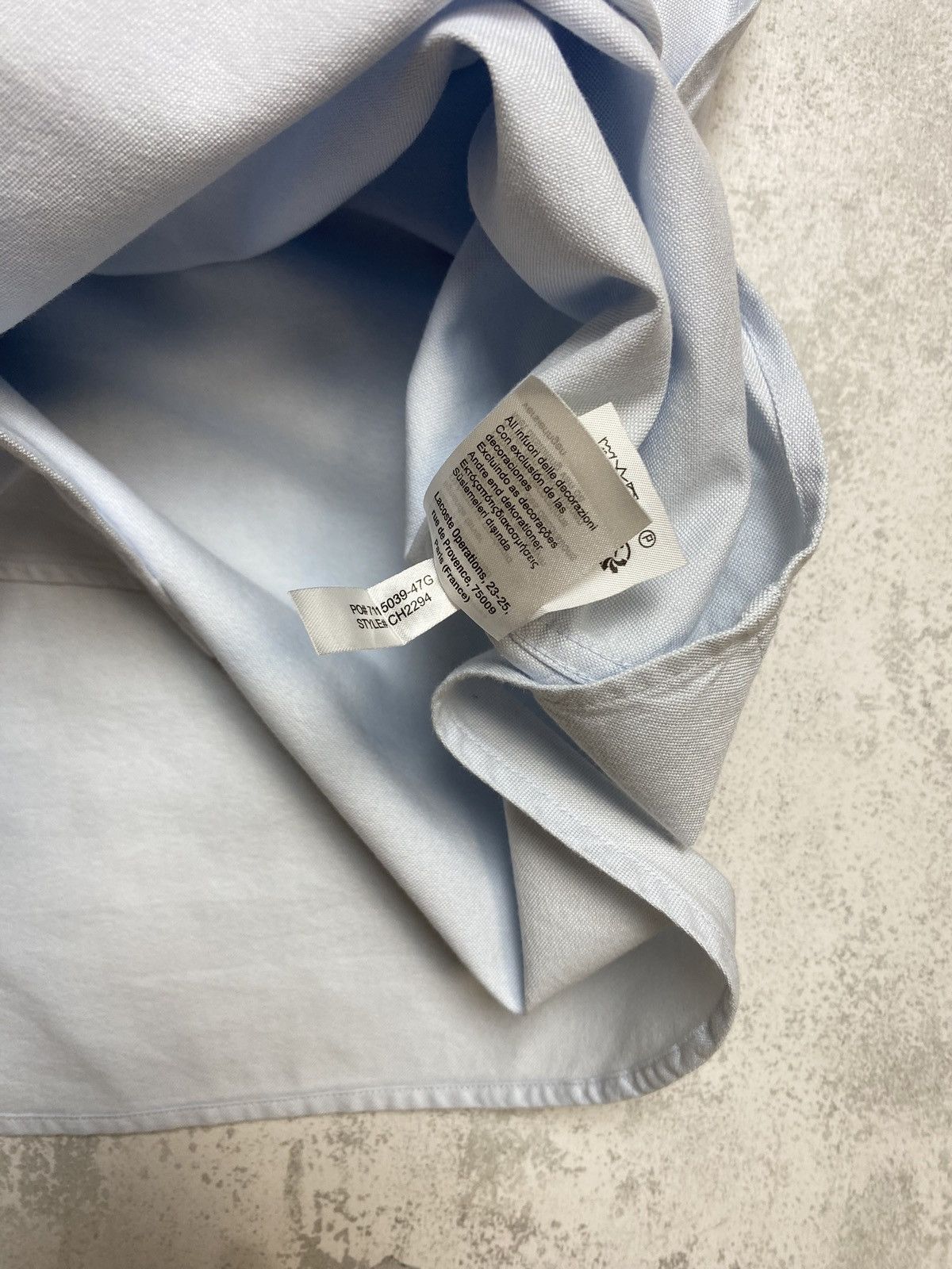 Lacoste Lacoste Regular Fit Short Sleeve Oxford Shirt in Pale Blue Size US XL / EU 56 / 4 - 6 Thumbnail