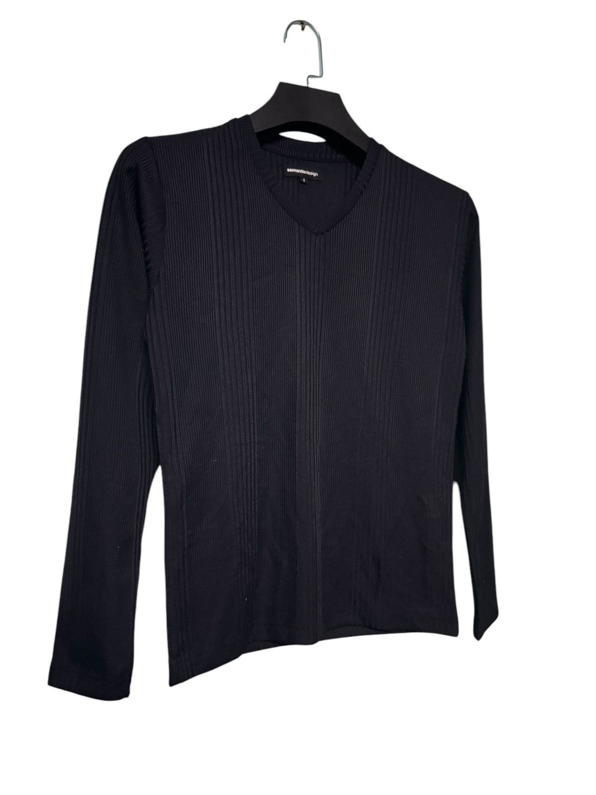 If Six Was Nine PUNK GOTHIC SEMANTIC DESIGN PLAIN V-NECK MESH KNIT L/S SHIRT Size US S / EU 44-46 / 1 - 3 Thumbnail
