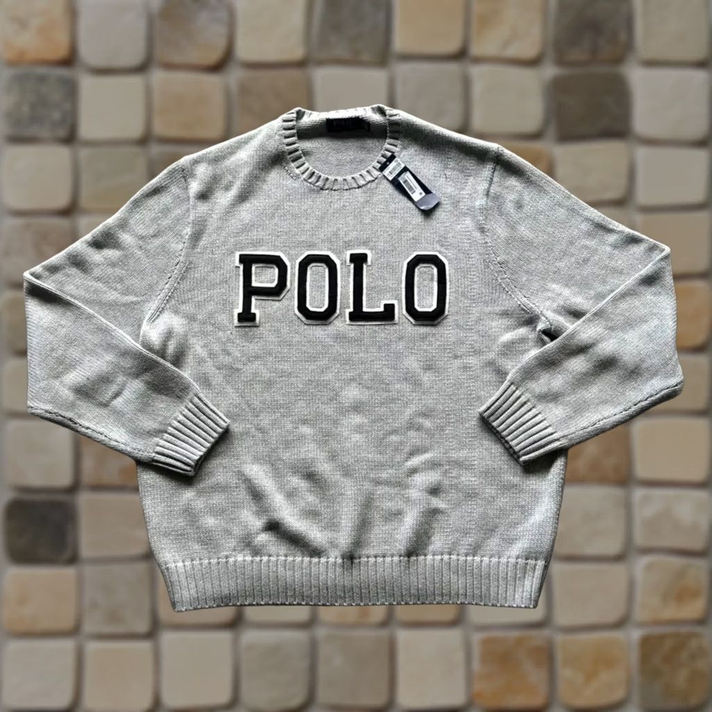 Polo Ralph Lauren Polo Ralph Lauren Polo Spellout Knit Sweater XXL Pullover Men Gray Knit Pullover 2XL Regular Size US XXL / EU 58 / 5 - 1 Thumbnail