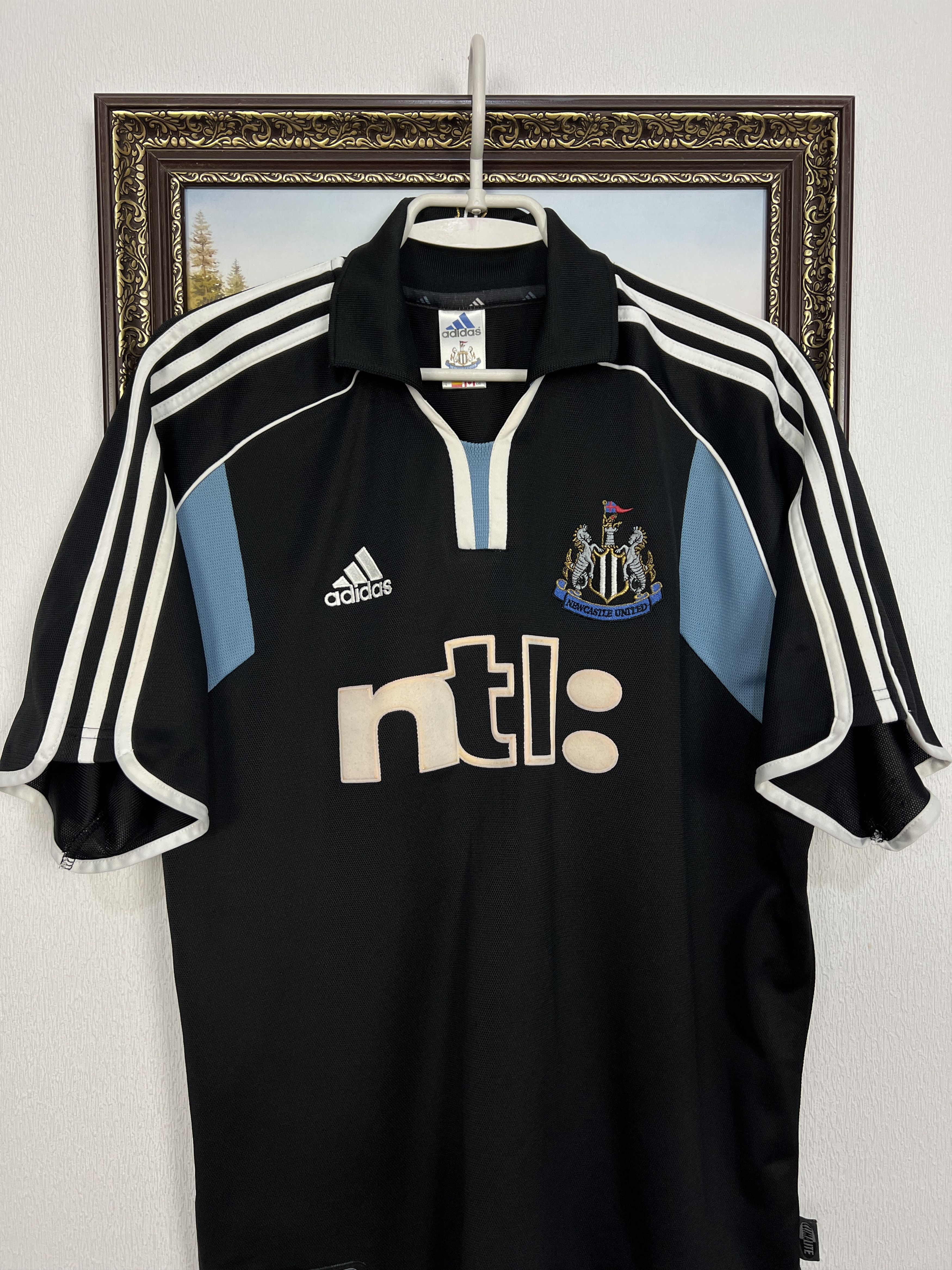 Adidas Newcastle Away football shirt 2000 Soccer Jersey Trikot Size US L / EU 52-54 / 3 - 2 Thumbnail
