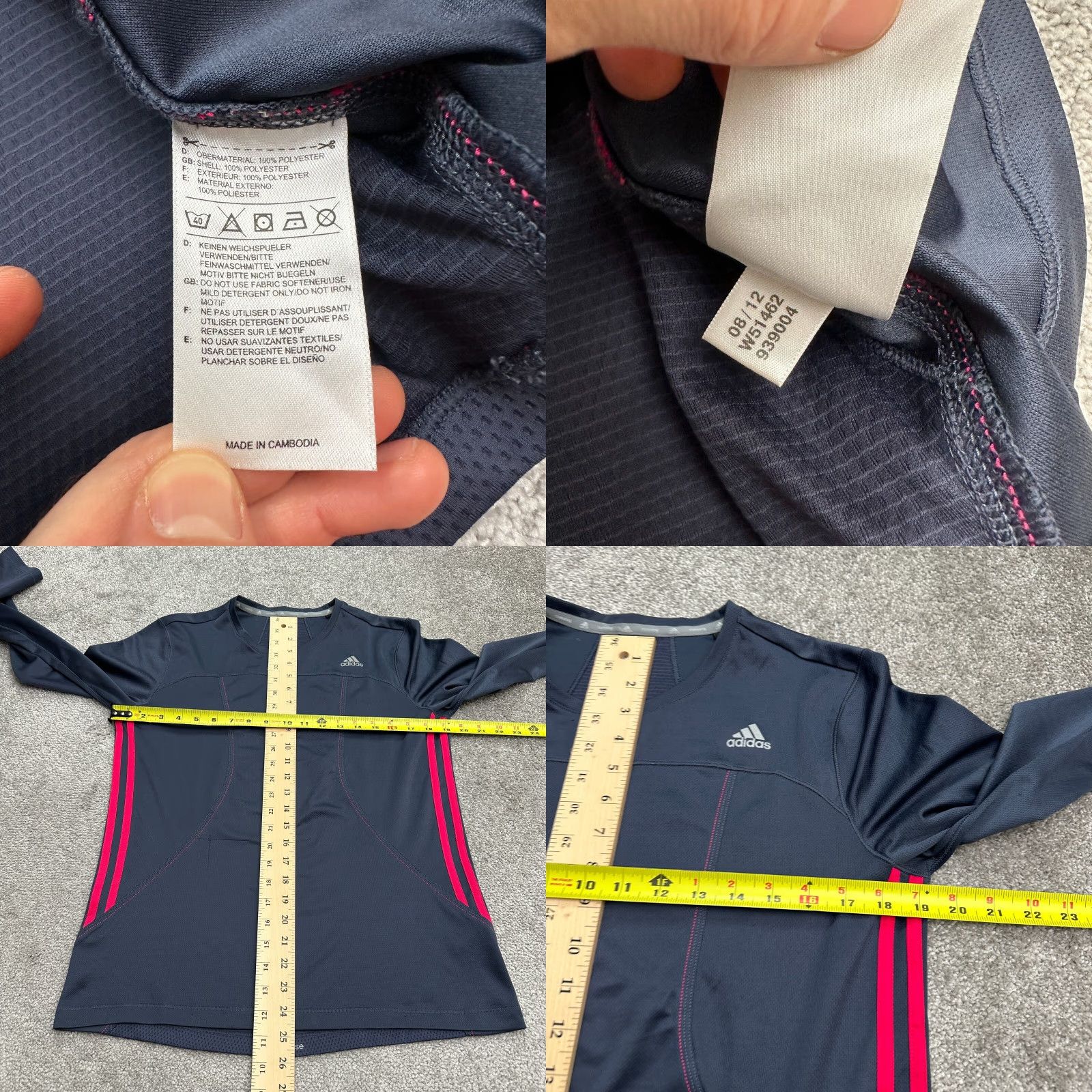 Adidas Adidas Climalite Response Active Top Womens Large Blue Round Neck Long Sleeve Size L / US 10 / IT 46 - 8 Thumbnail