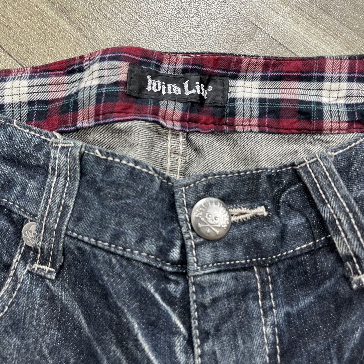 If Six Was Nine × Le Grande Bleu (L.G.B.) × Tornado Mart Y2K Wild Life Faded Lightning Desain Skull Bones Jeans Size US 31 - 8 Thumbnail