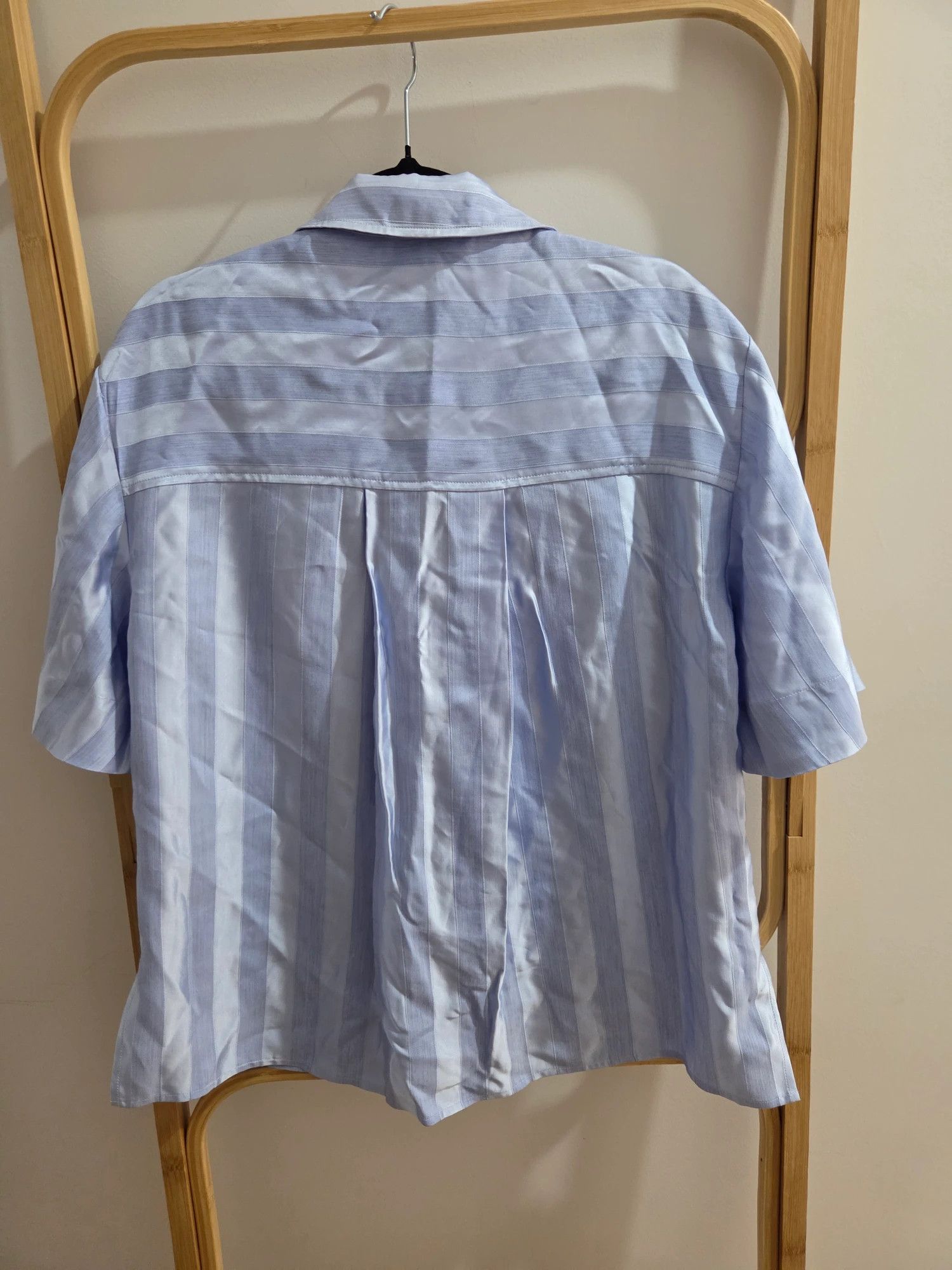 Country Road Country Road Women's Blue & White Striped Short Sleeve Blouse Top Size M / US 6-8 / IT 42-44 - 2 Thumbnail